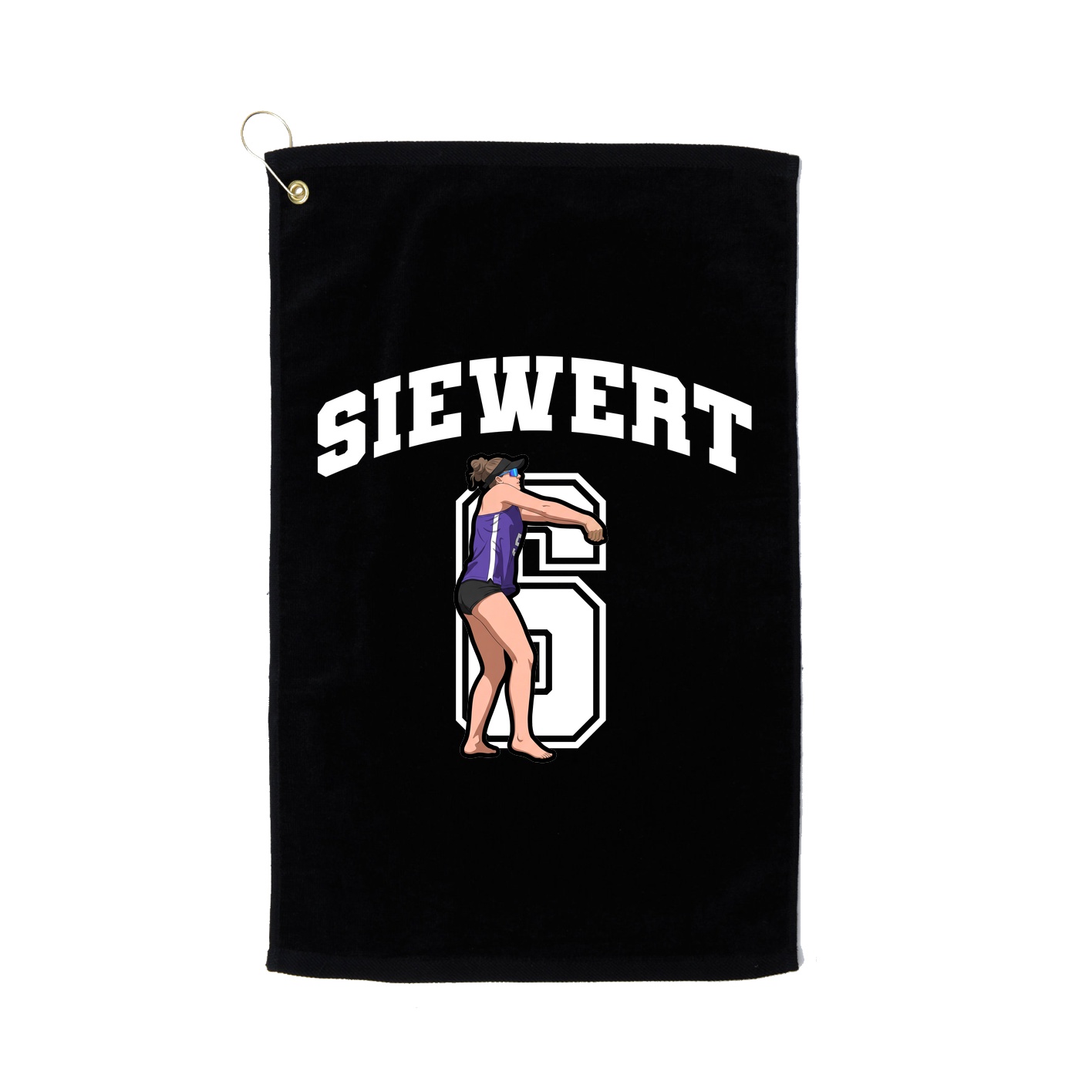 Golf Towel — Number in Black