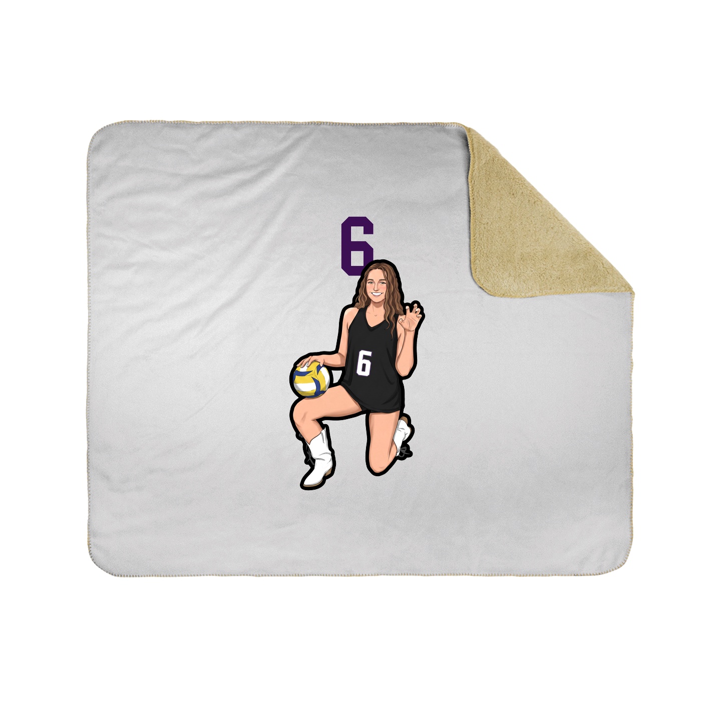 Throw Blanket — Number Top in White