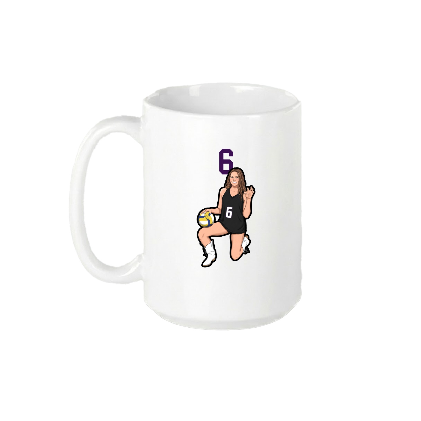 15oz Coffee Mug — Number Top in White