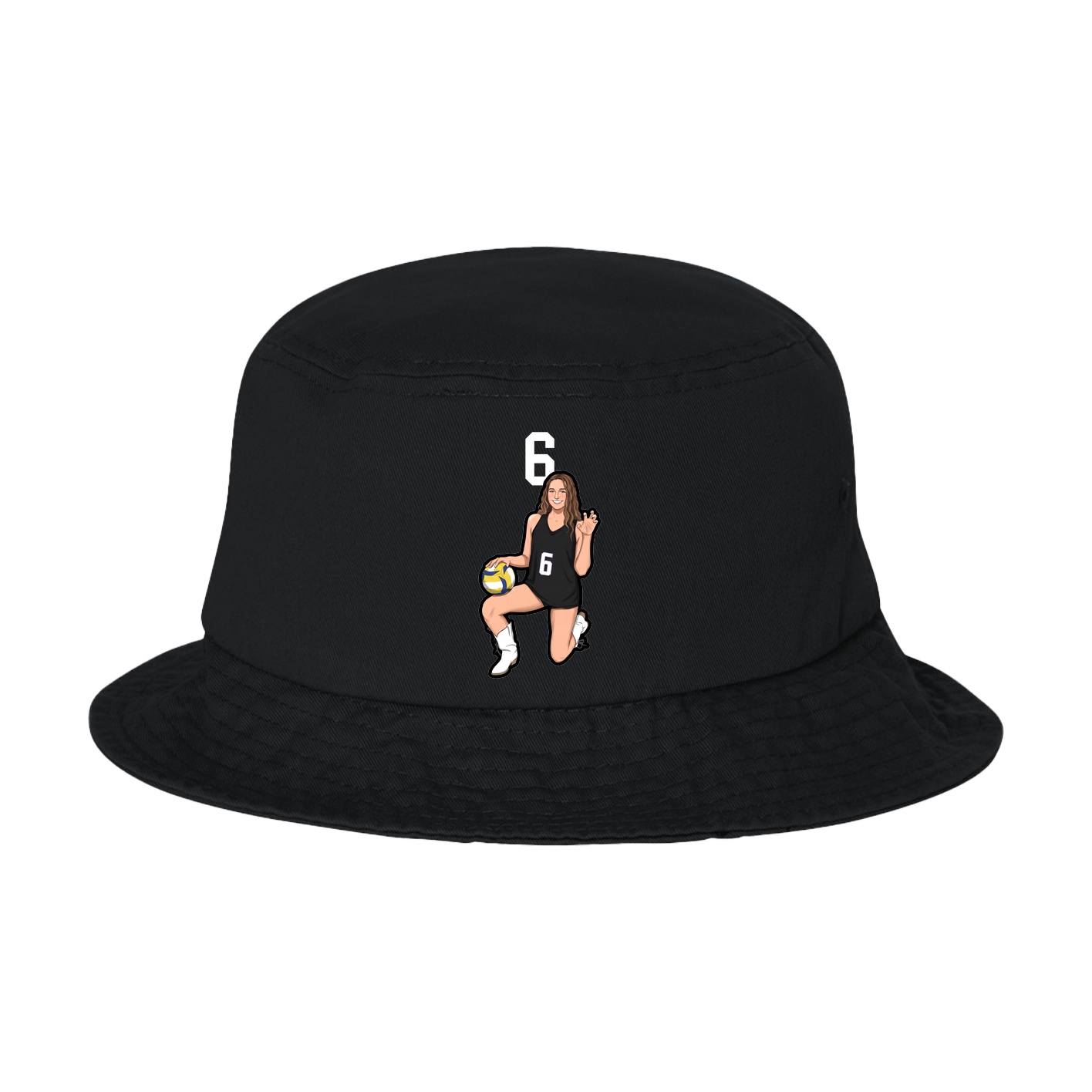 Bucket Cap — Number Top in Black