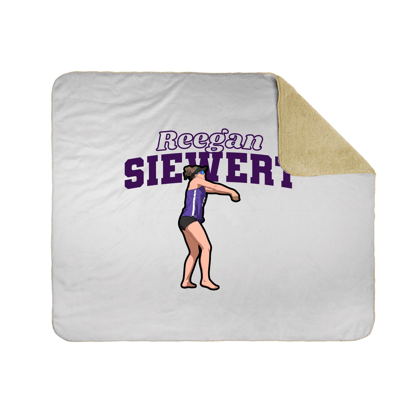Throw Blanket — Name Arch in White