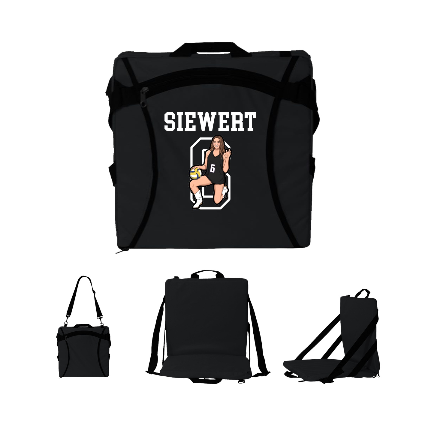 Folding Stadium Seat — Shirsey in Black