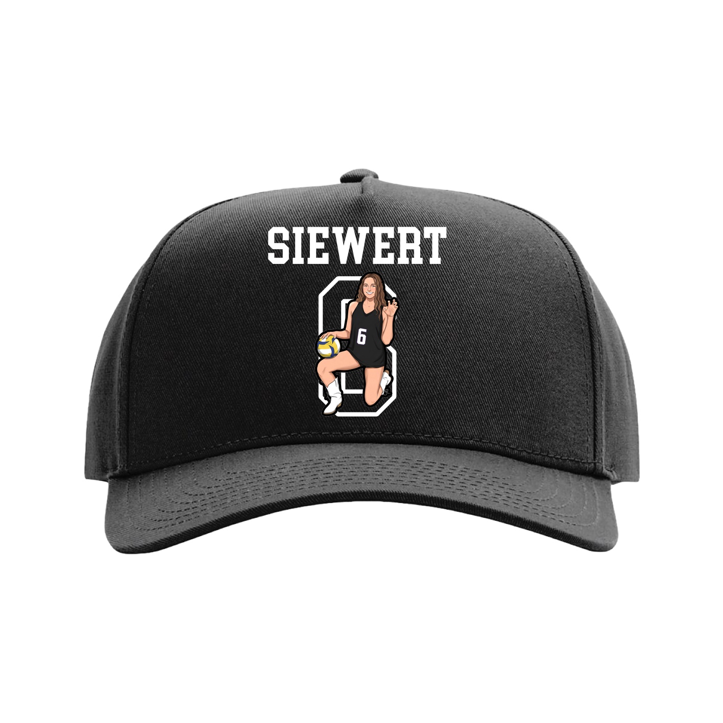 Full Fabric Five-Panel Champ Cap — Shirsey in Black