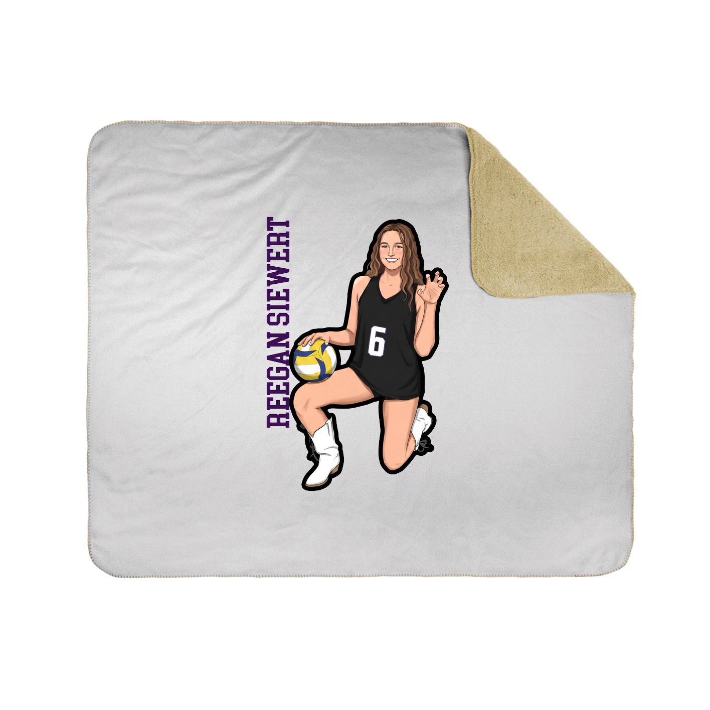 Throw Blanket — Name Vertical in White