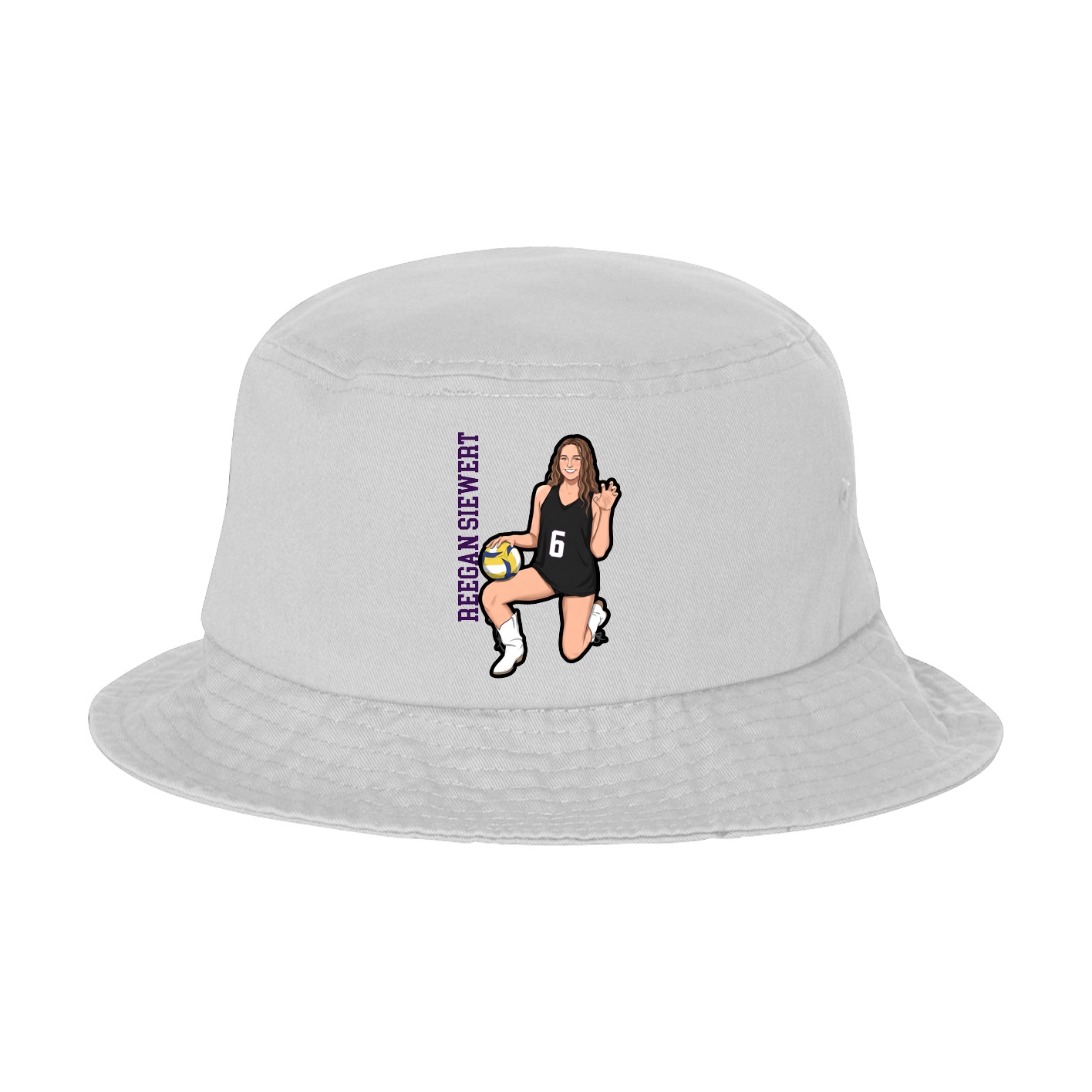 Bucket Cap — Name Vertical in White