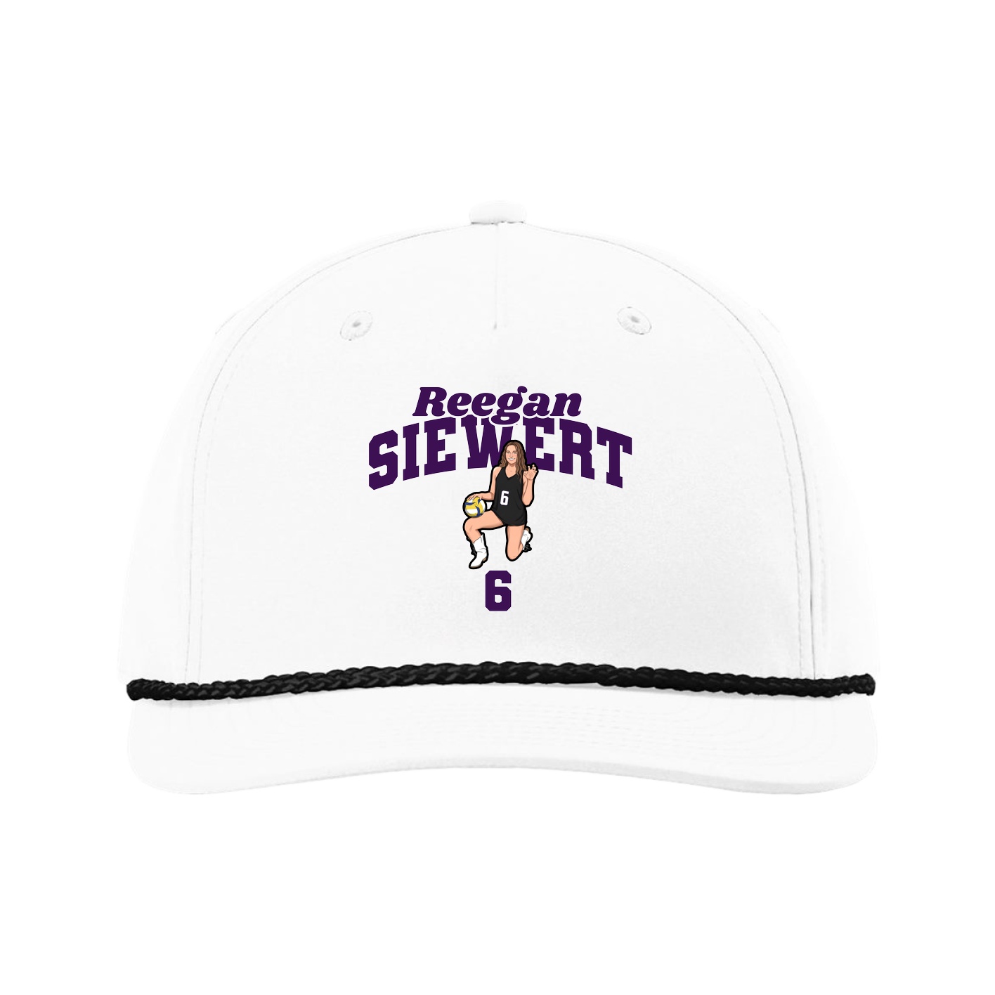 Five-Panel Classic Rope Cap — Signature Arch in White