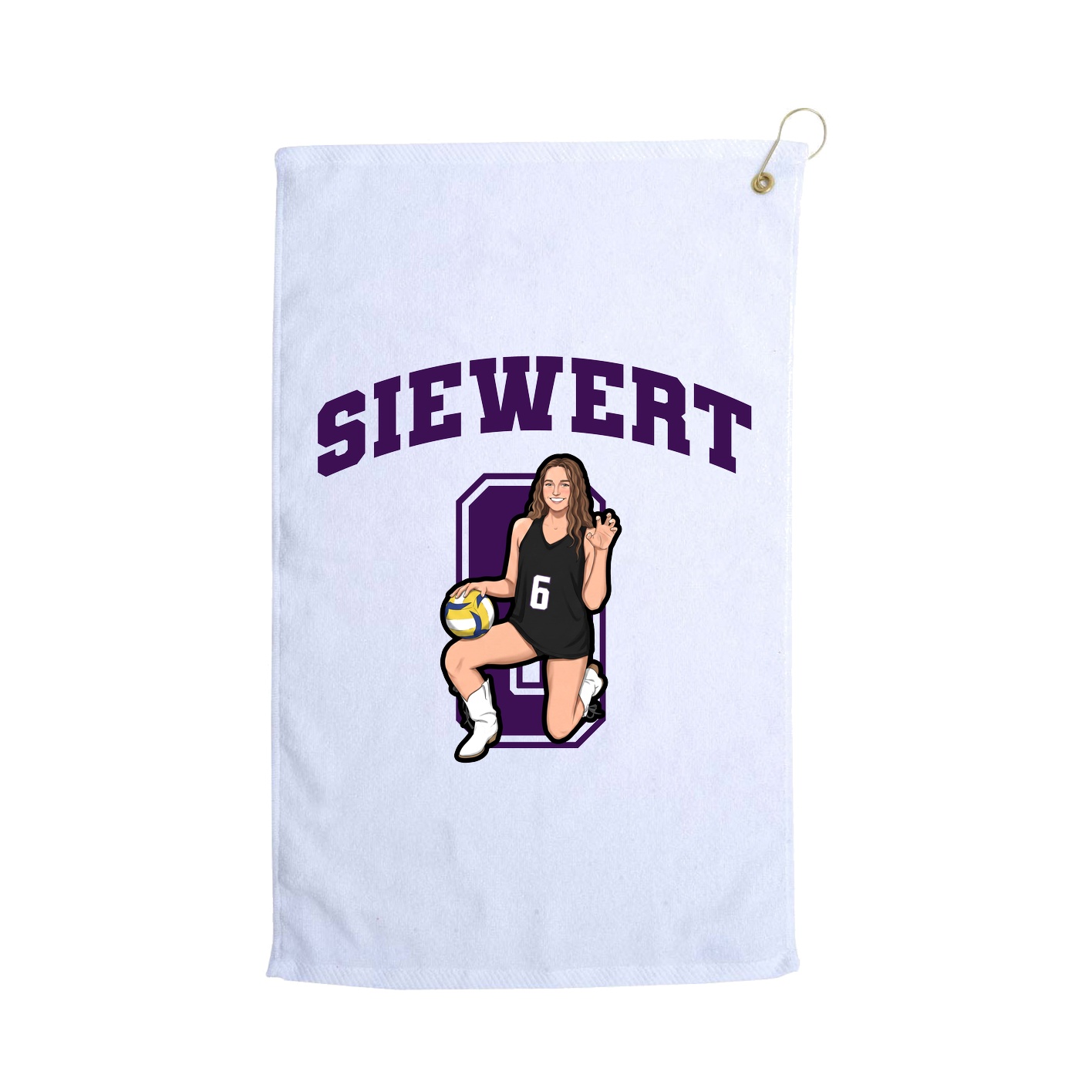 Golf Towel — Number in White
