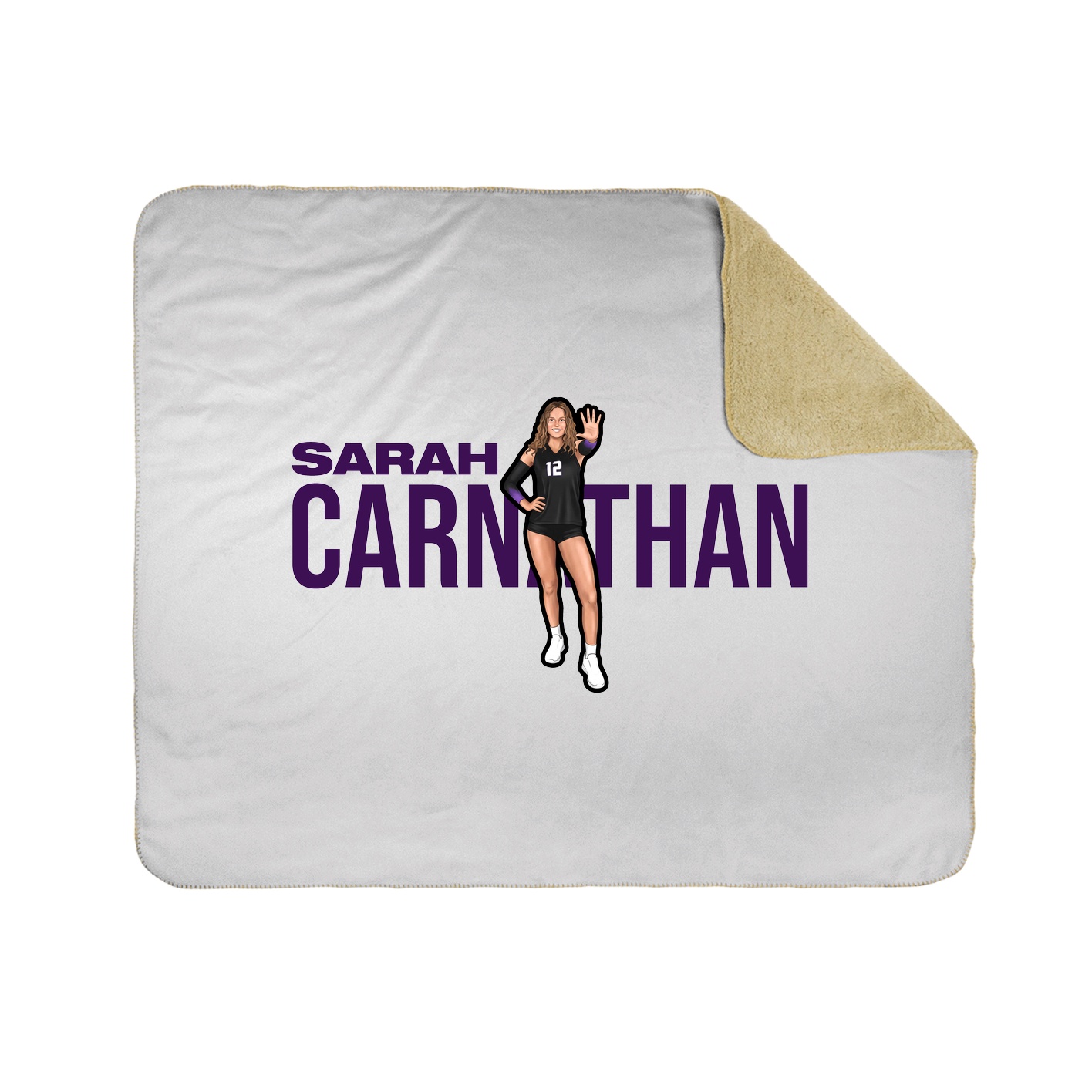 Throw Blanket — Player Name in White