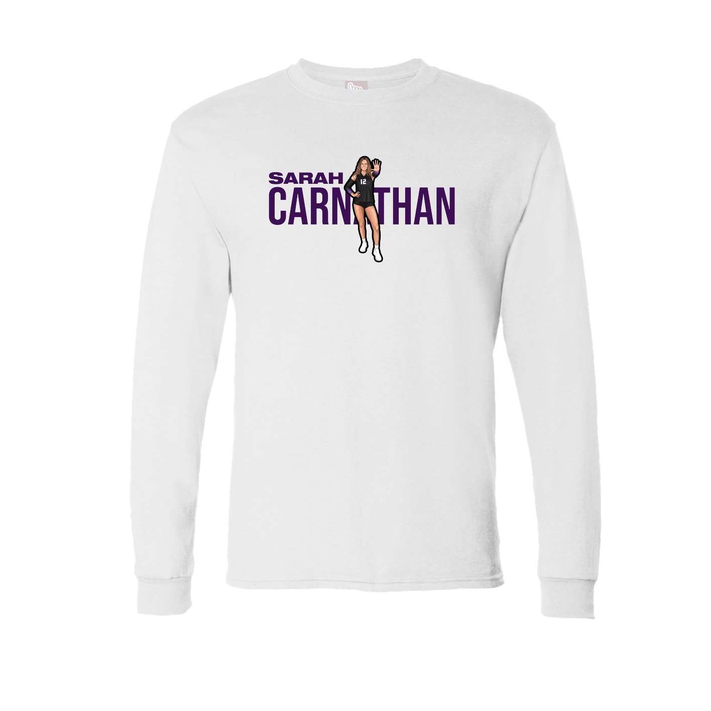 Long Sleeve Tee — Player Name in White