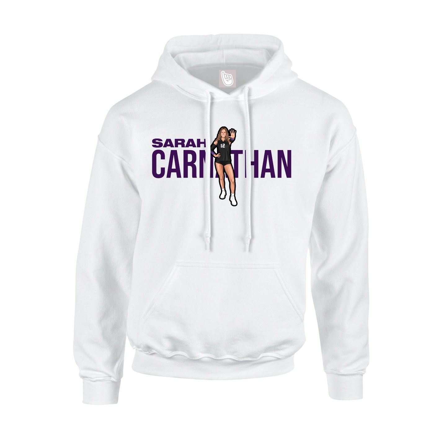 Youth Hoodie — Player Name in White