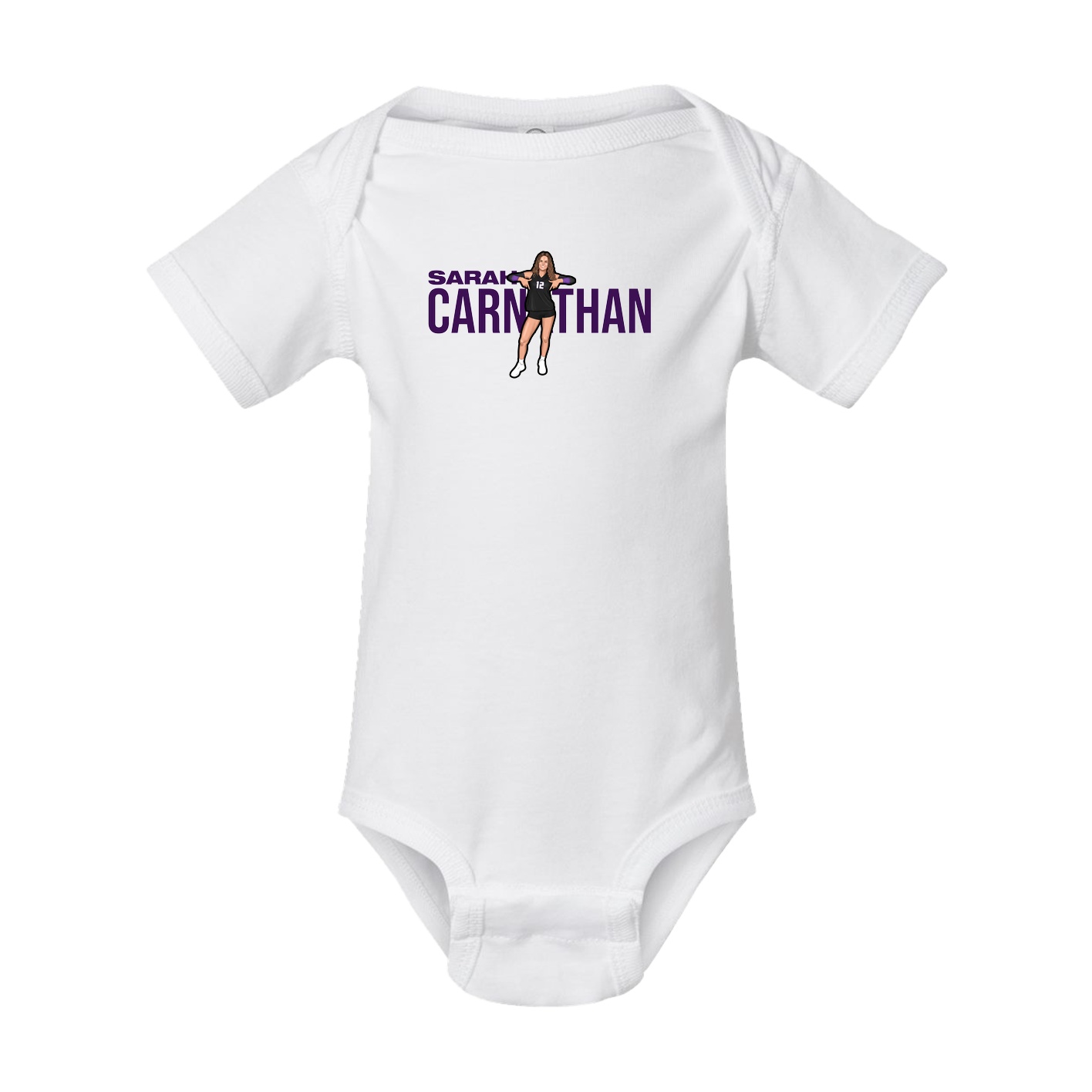 Baby Onesie — Player Name in White