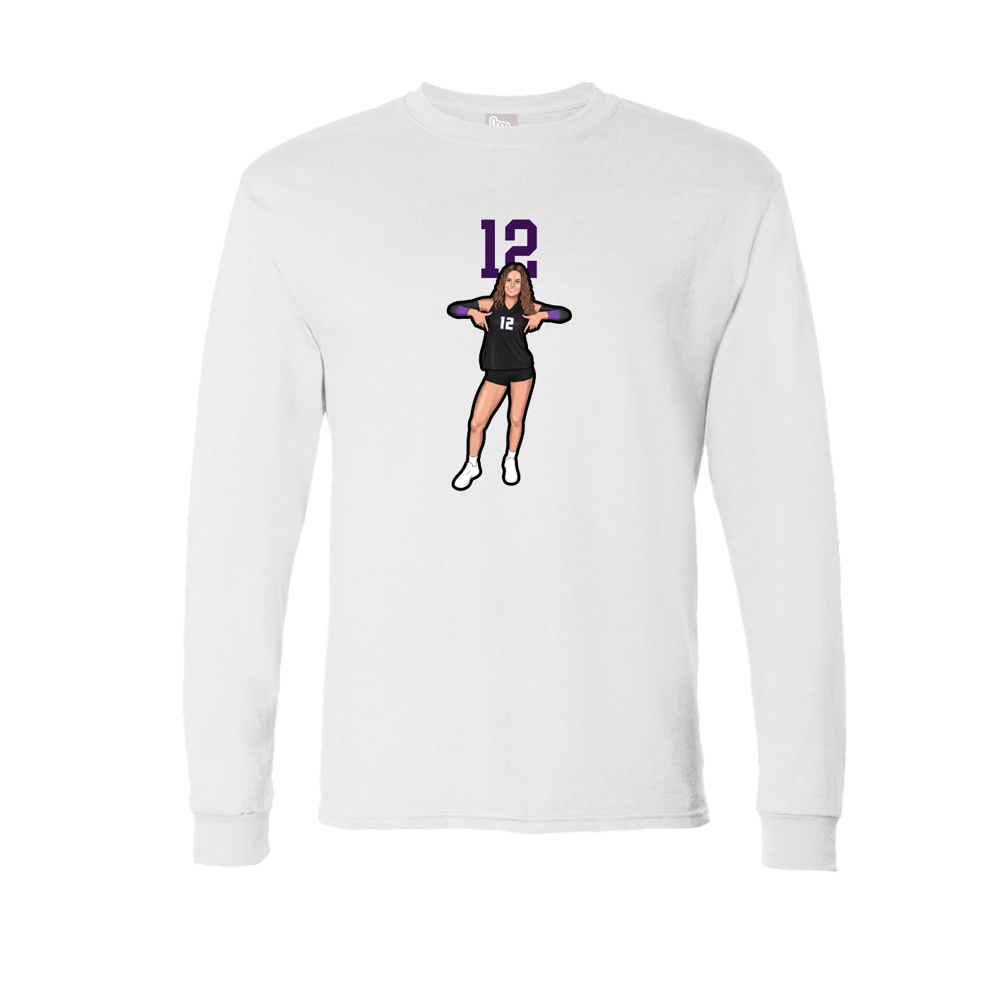 Long Sleeve Tee — Number Top in White