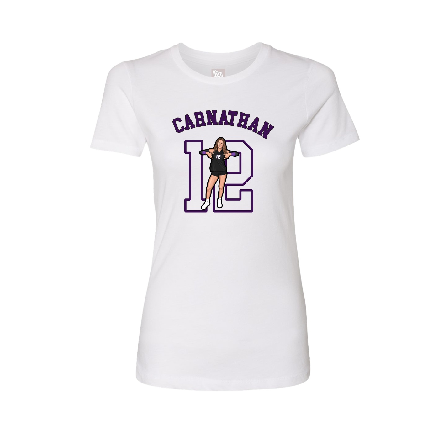 Fitted Women's Tee — Shirsey Arch in White