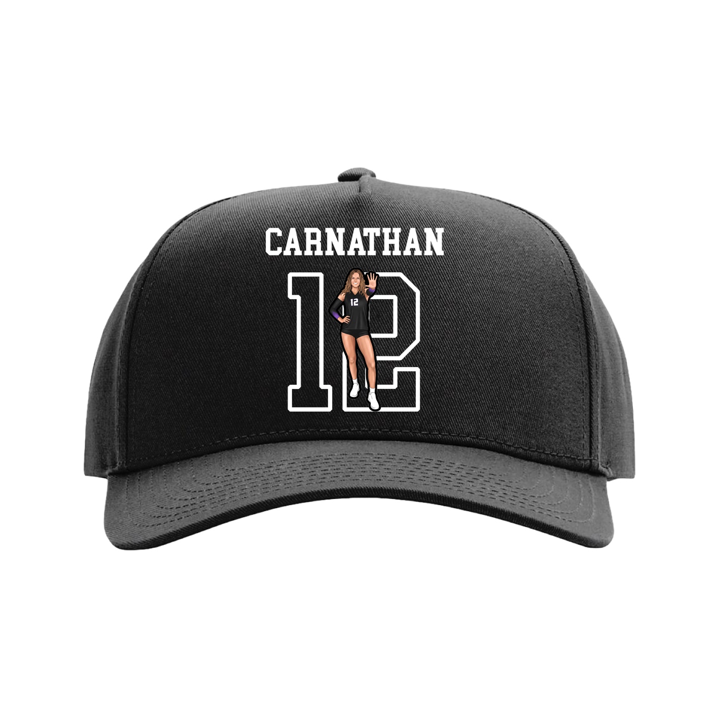 Full Fabric Five-Panel Champ Cap — Shirsey in Black