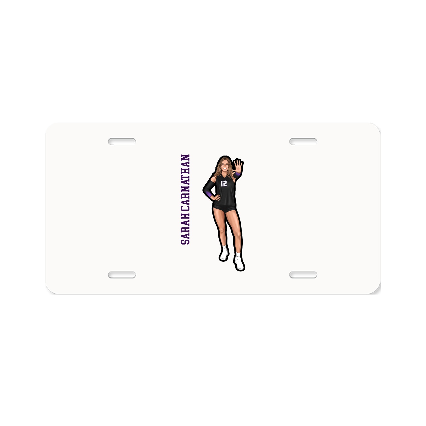 License Plate — Name Vertical in Classic