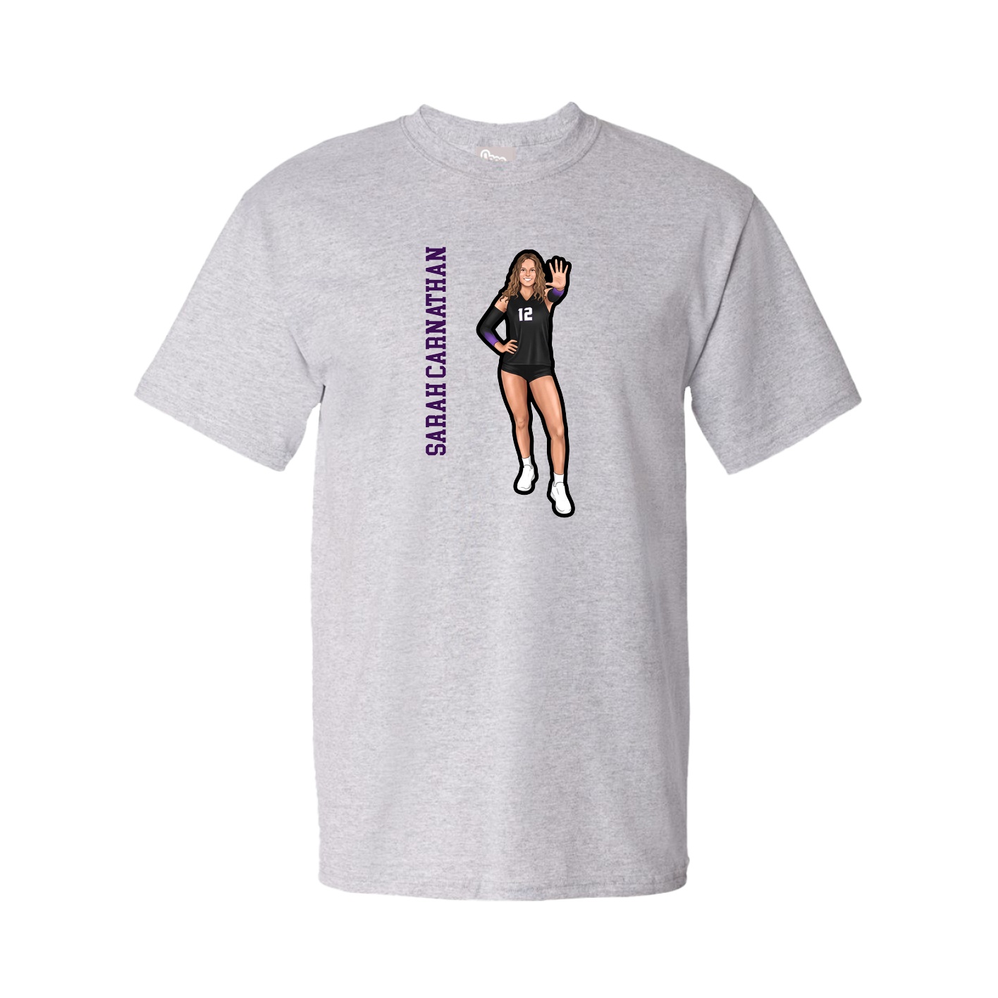 Tee — Name Vertical in Grey