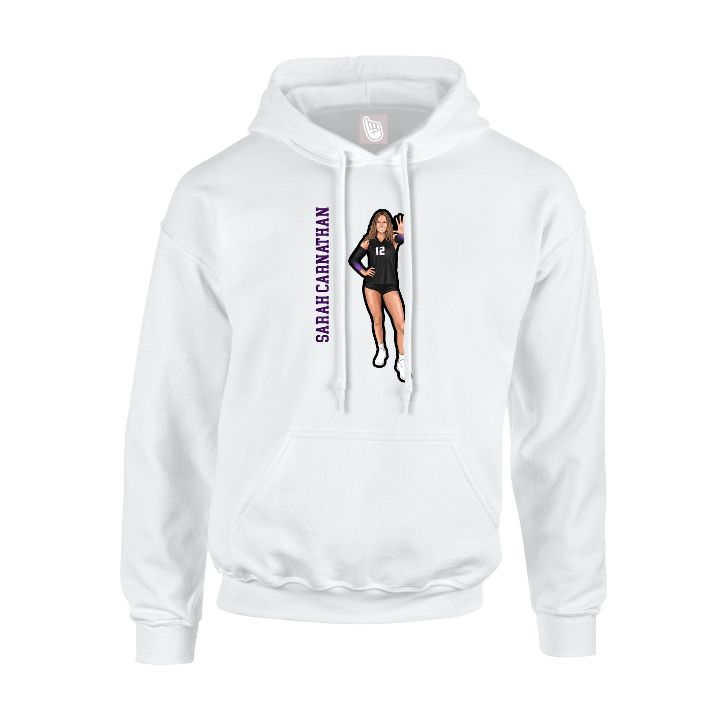 Hoodie — Name Vertical in White