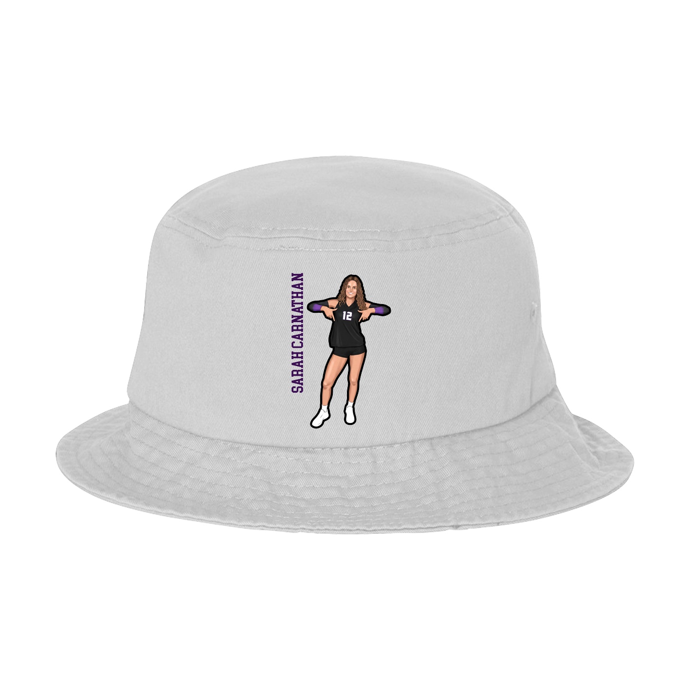 Bucket Cap — Name Vertical in White