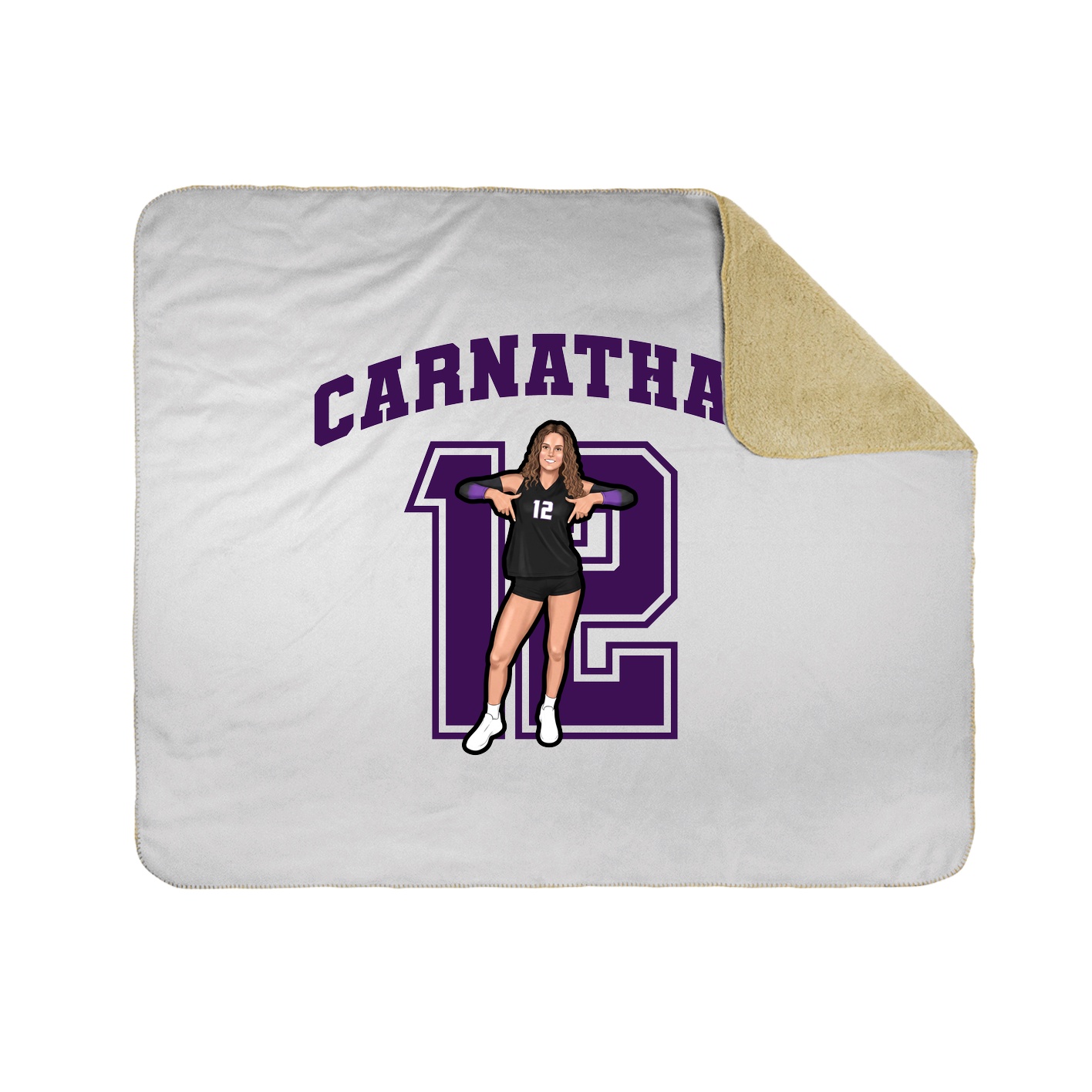 Throw Blanket — Number in White