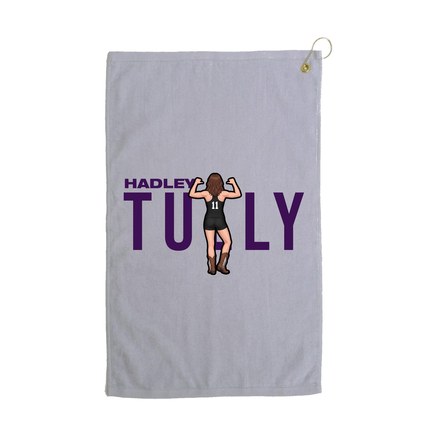 Golf Towel — Player Name in Grey