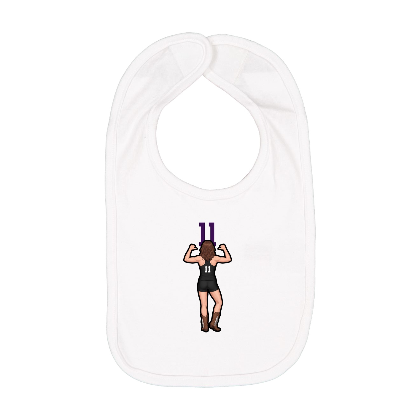 Infant Bib — Number Top in White