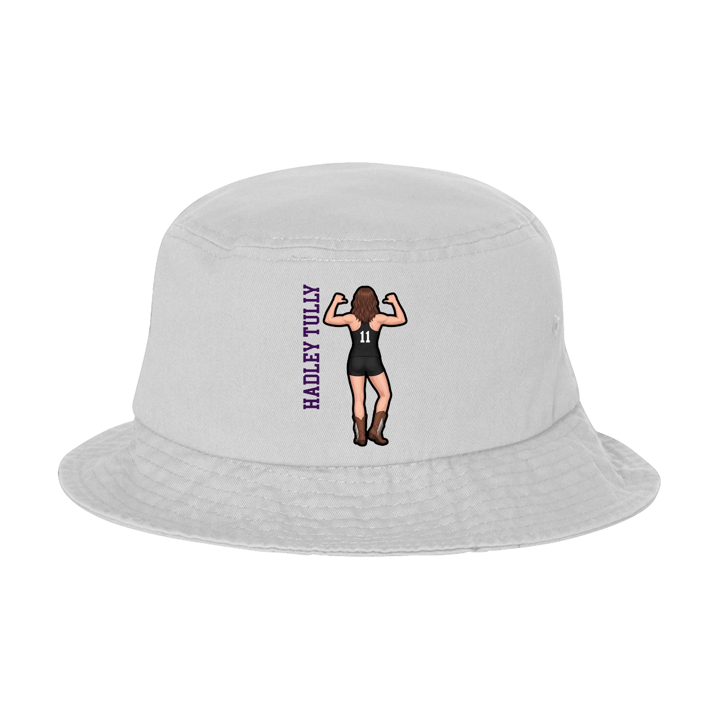 Bucket Cap — Name Vertical in White