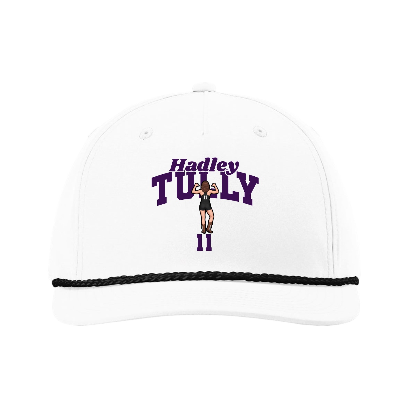 Five-Panel Classic Rope Cap — Signature Arch in White