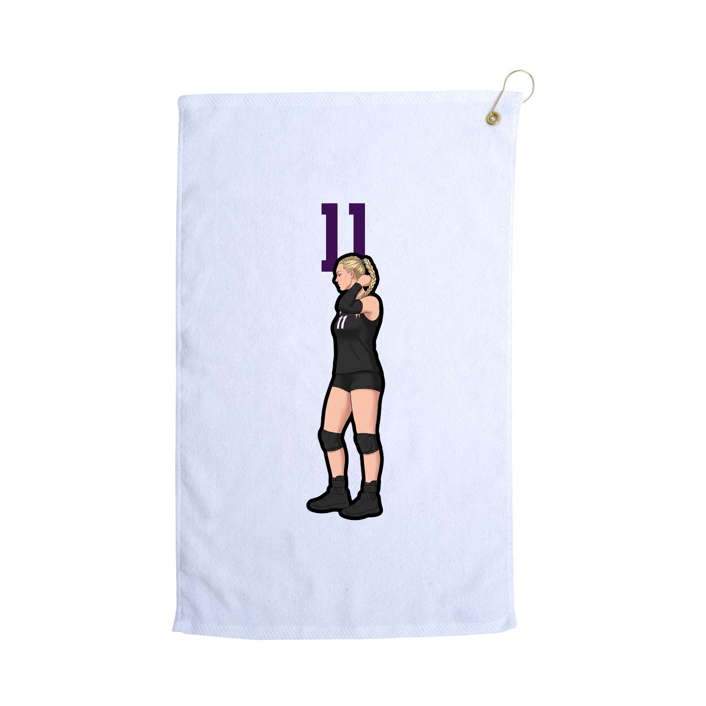 Golf Towel — Number Top in White