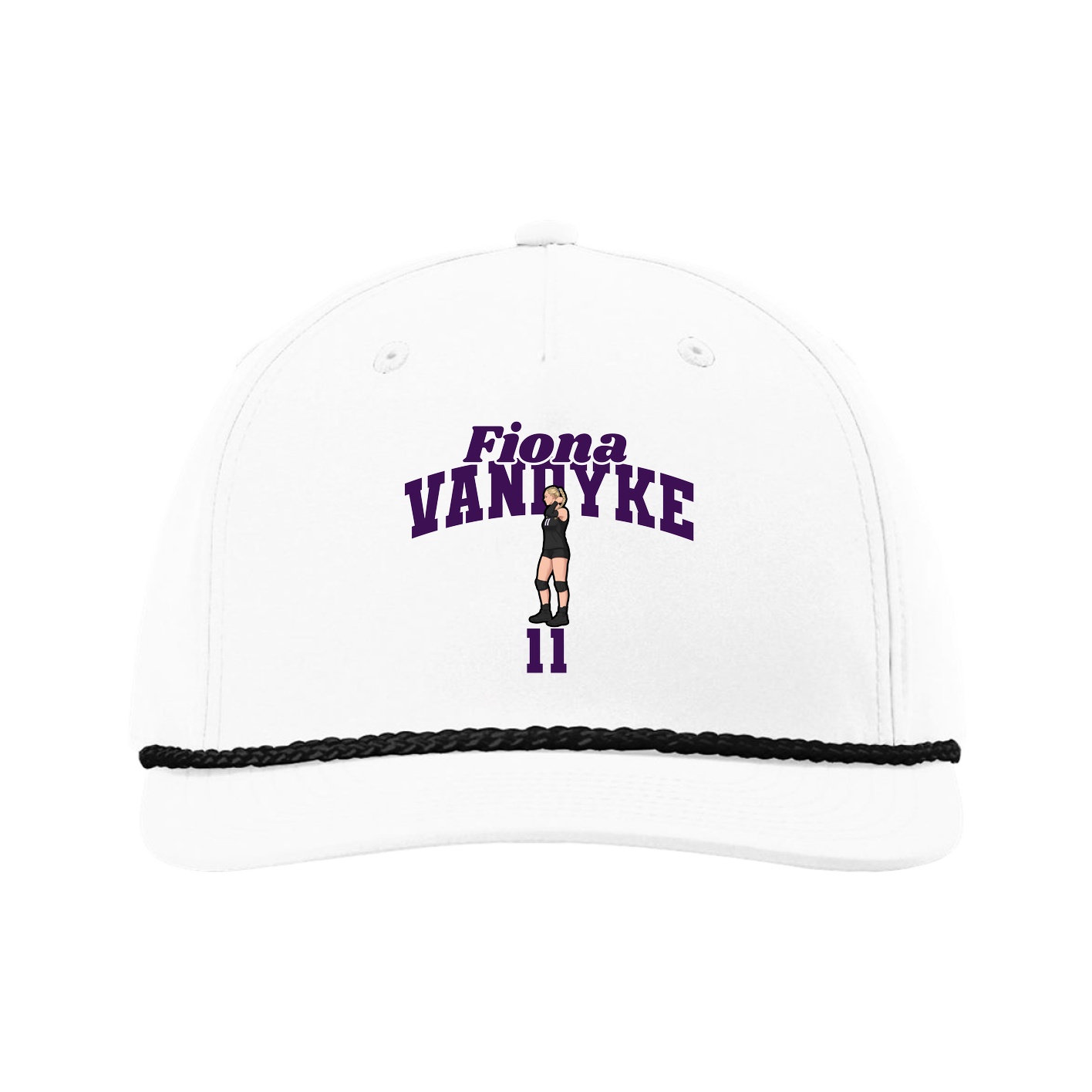 Five-Panel Classic Rope Cap — Signature Arch in White