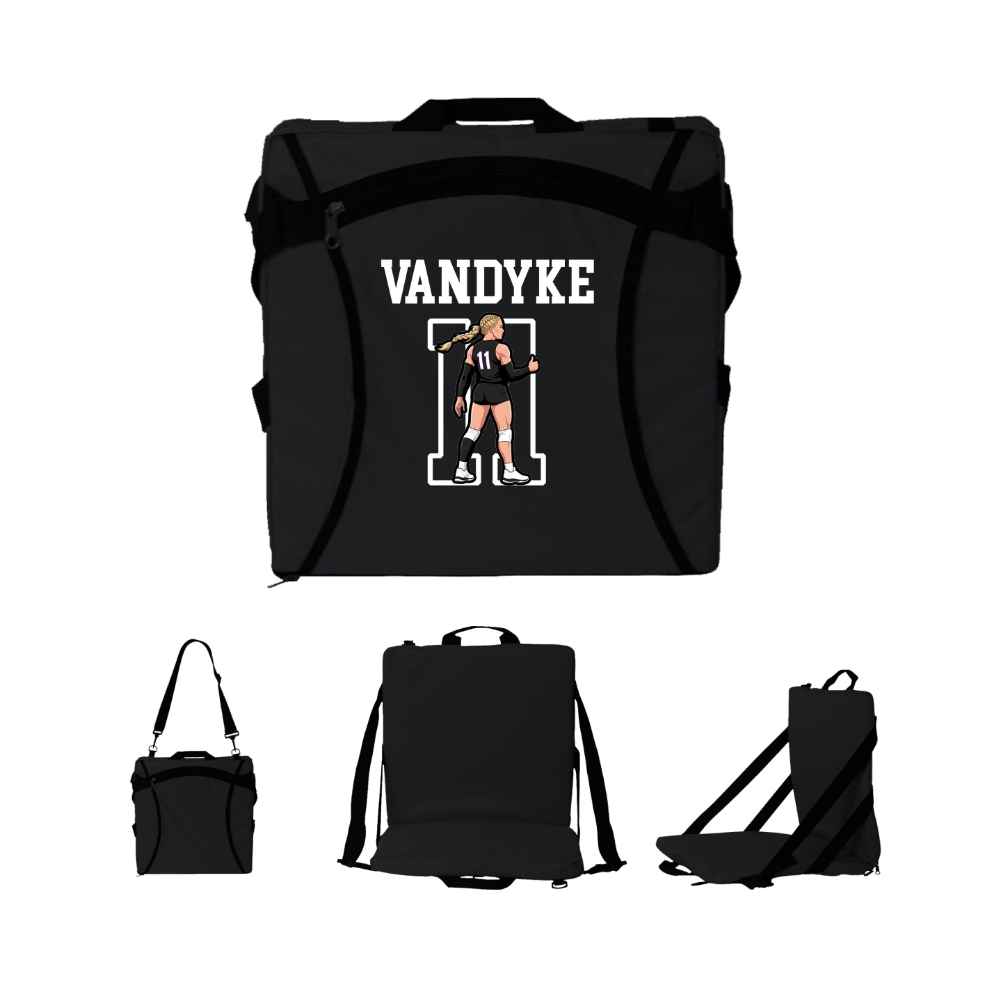 Folding Stadium Seat — Shirsey in Black