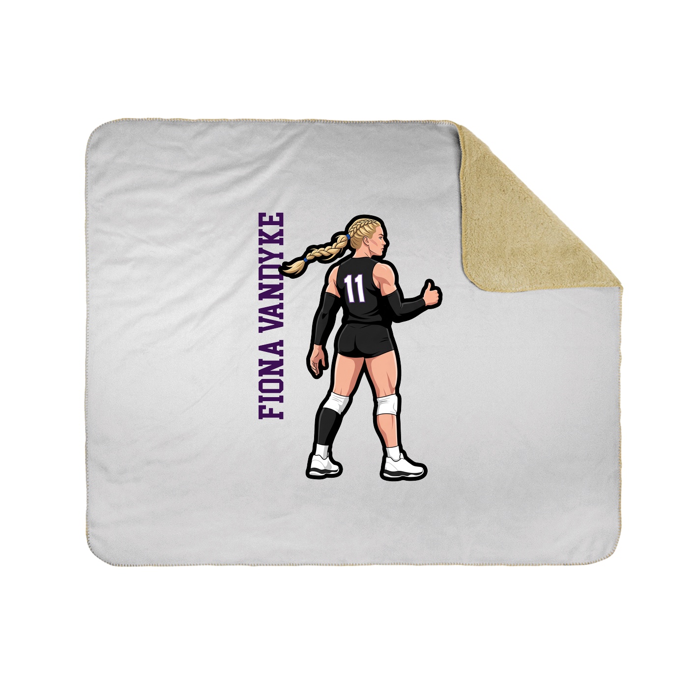 Throw Blanket — Name Vertical in White