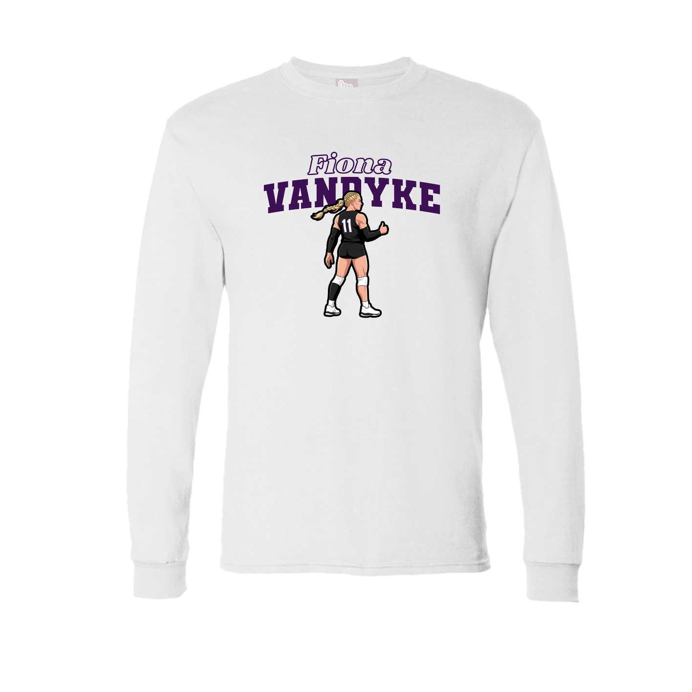 Long Sleeve Tee — Name Arch in White