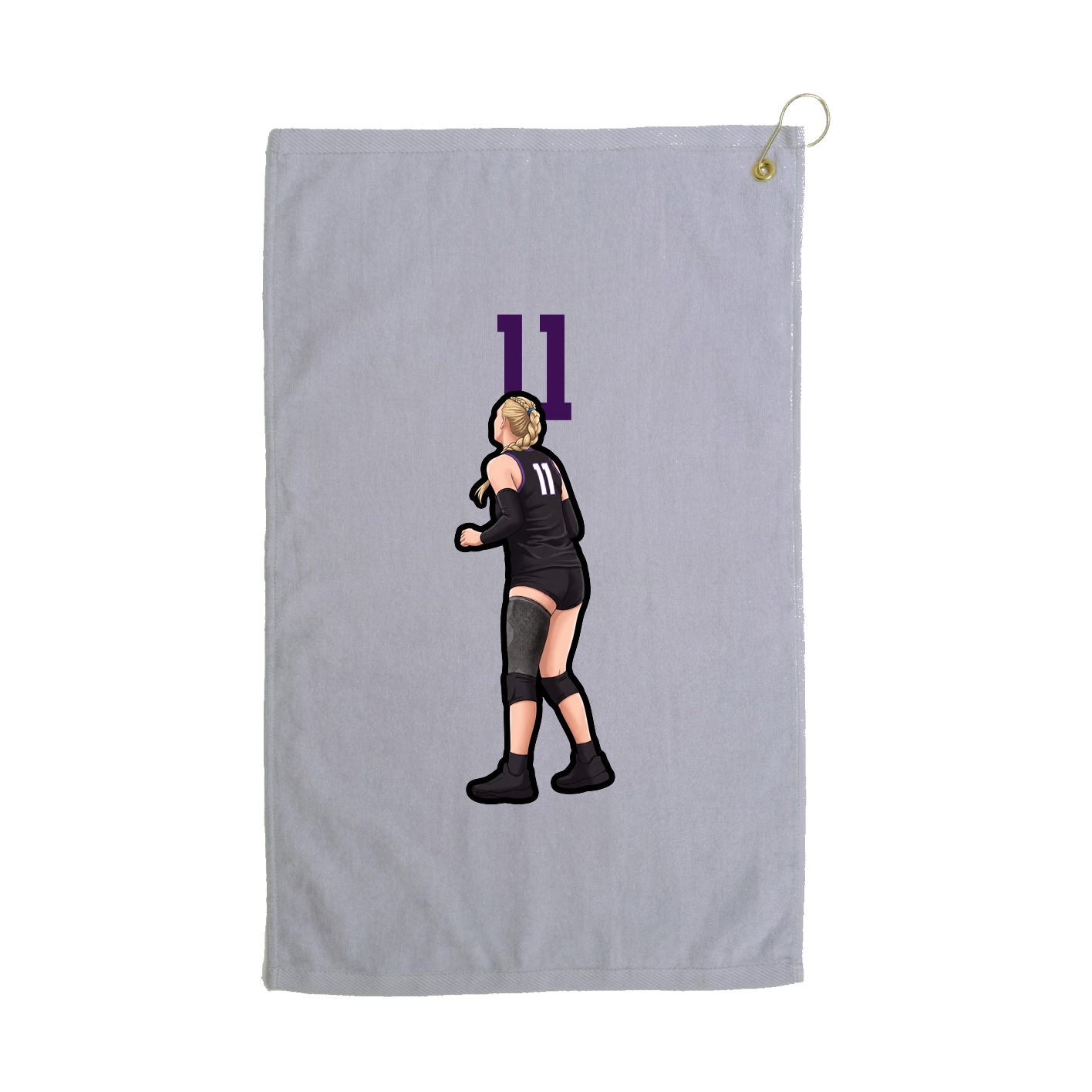 Golf Towel — Number Top in Grey