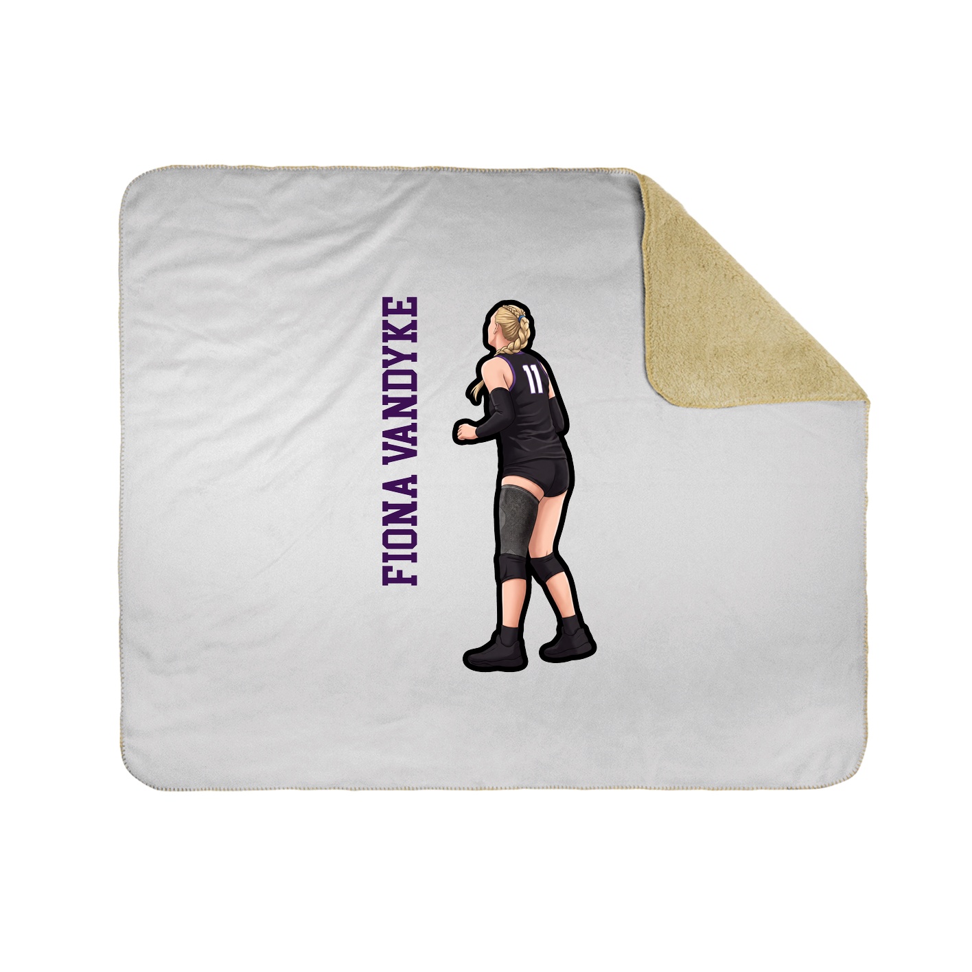 Throw Blanket — Name Vertical in White