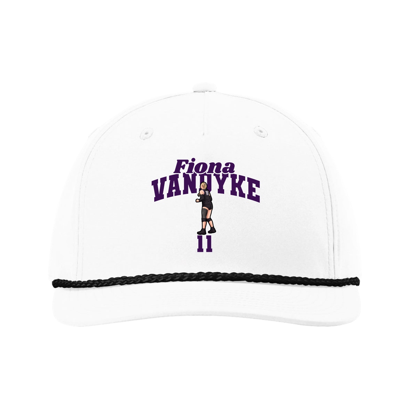 Five-Panel Classic Rope Cap — Signature Arch in White