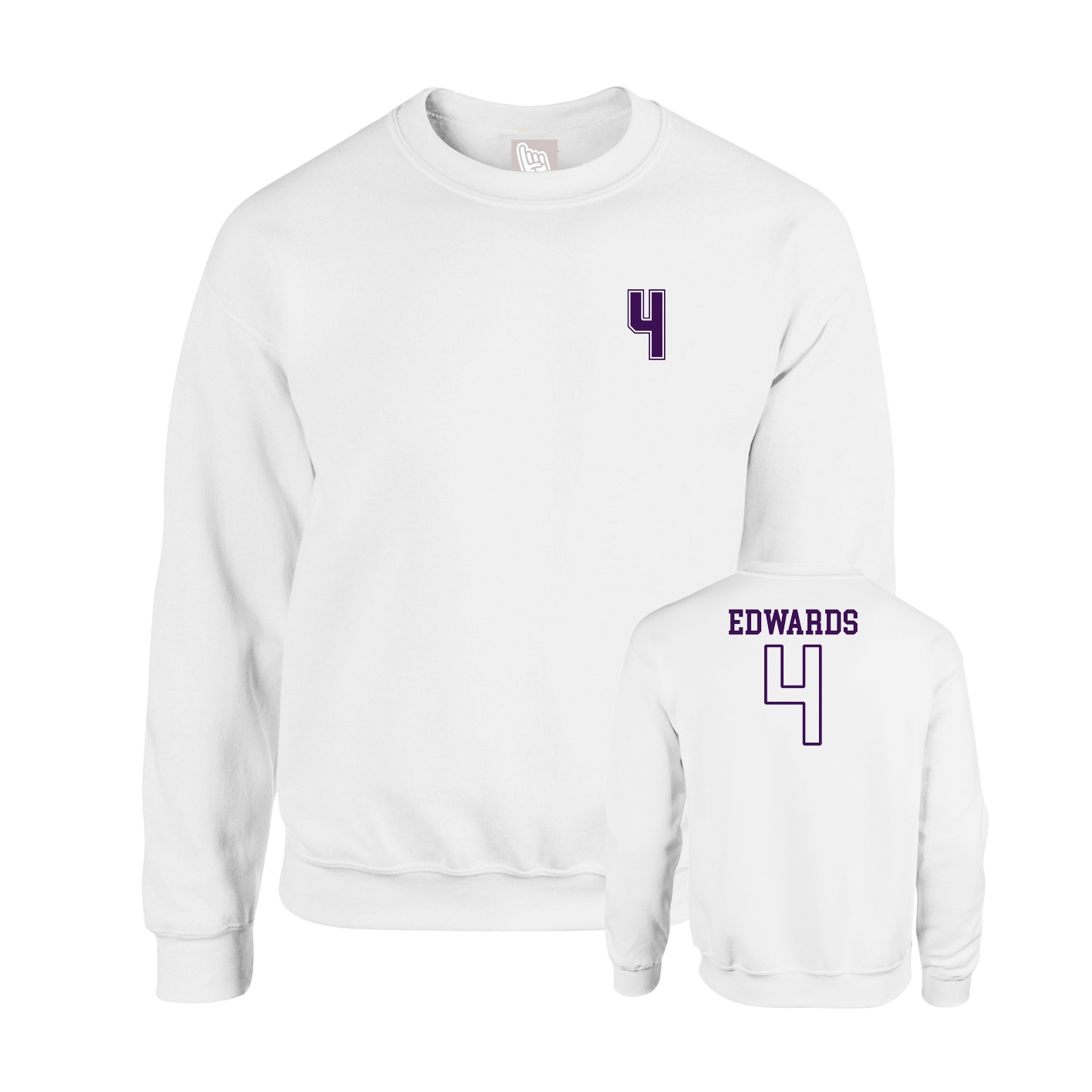 Fleece Crew — Chest Back in White