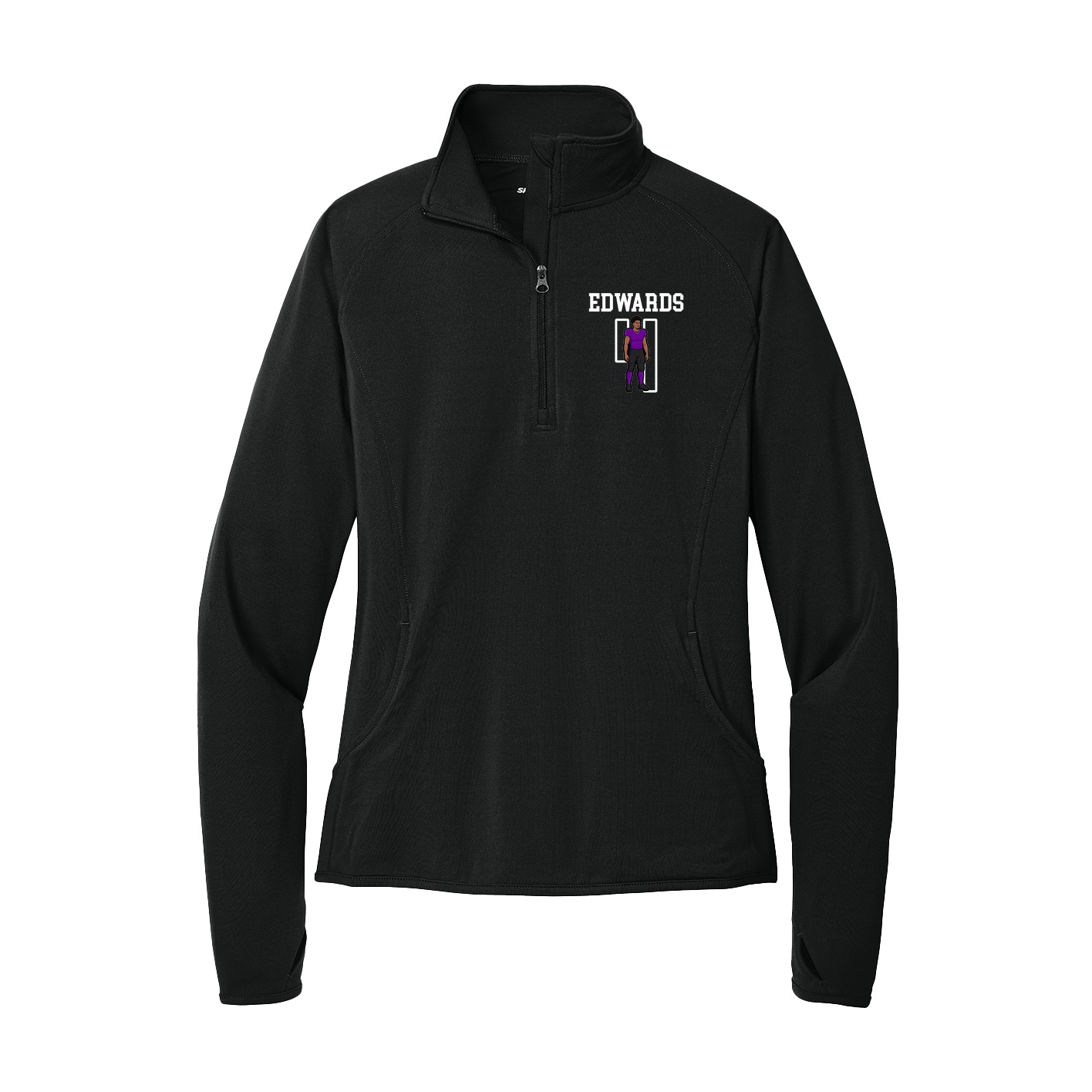 Women's Q-Zip Pullover — Shirsey in Black