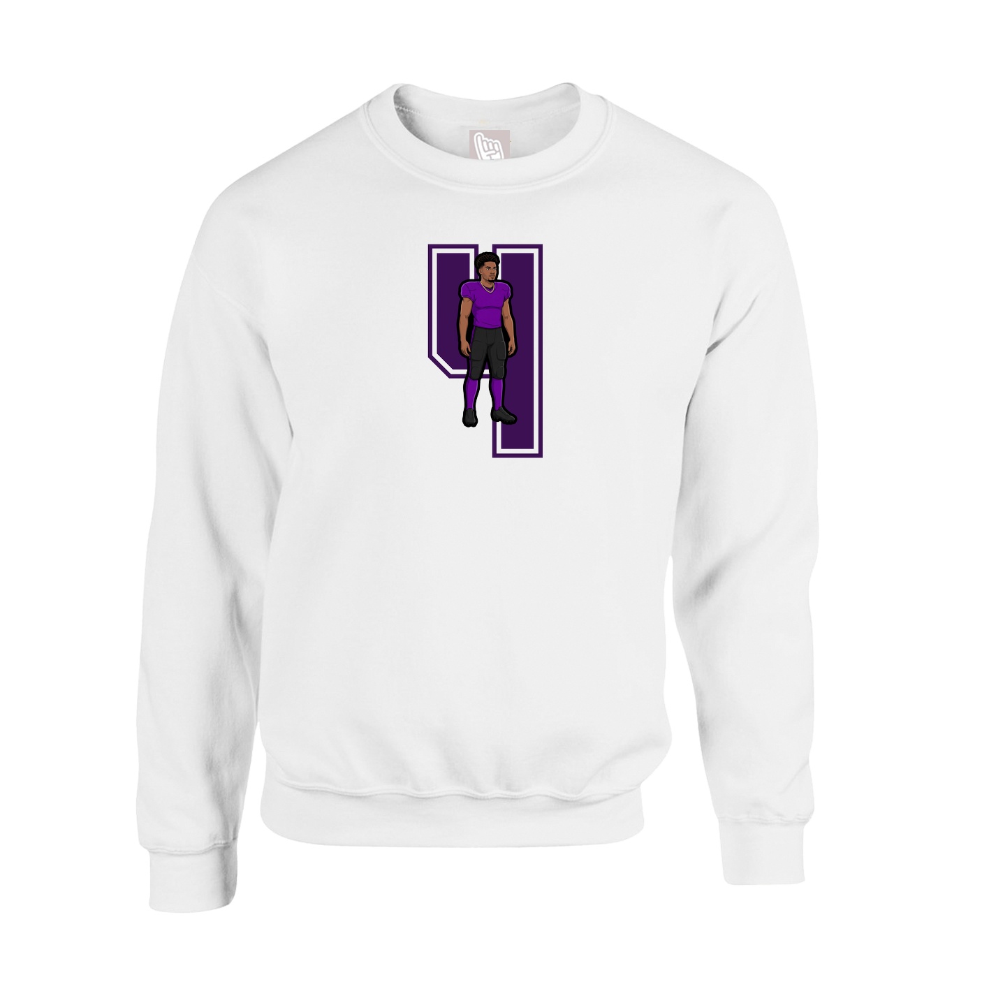 Fleece Crew — Number in White