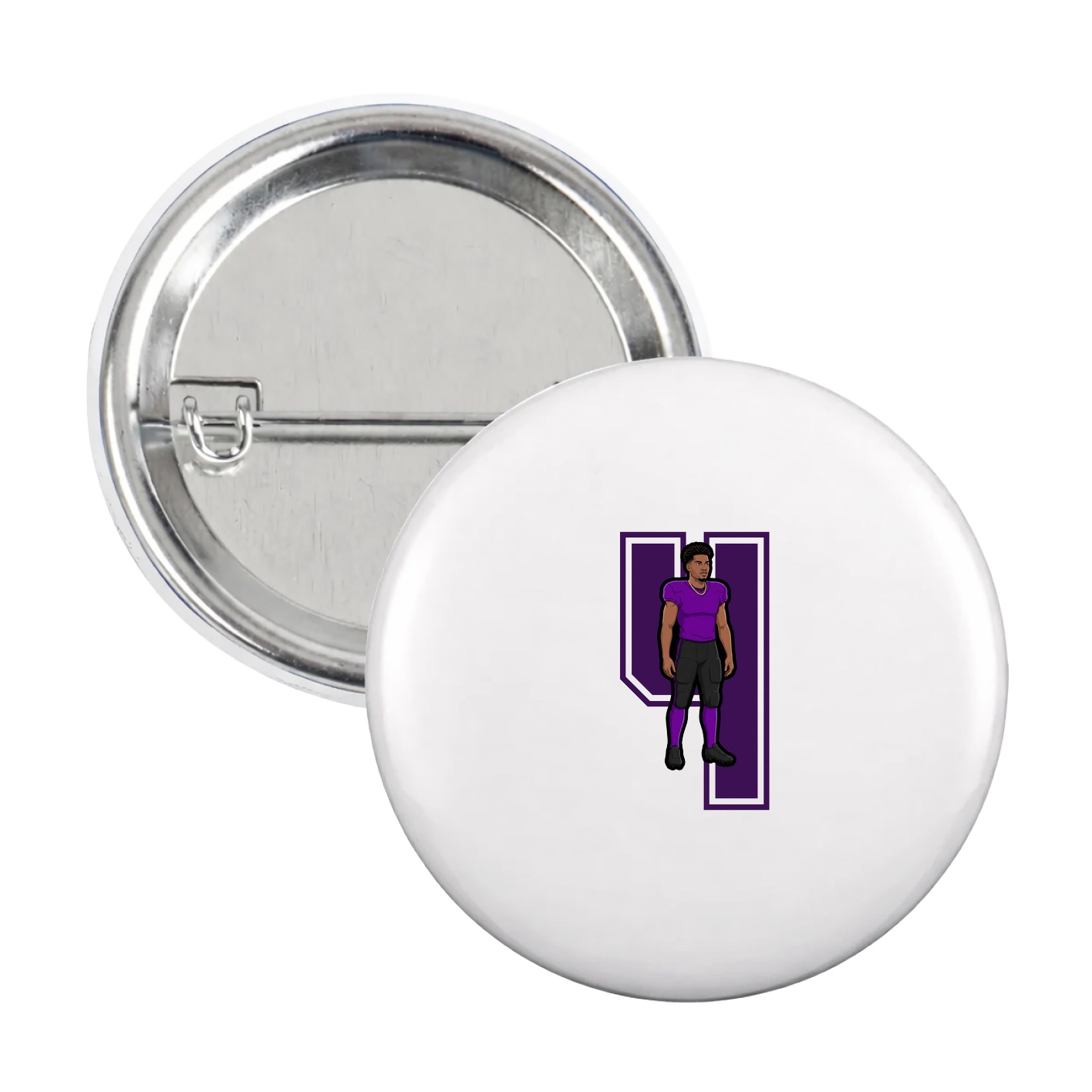 Game Day Button — Number in White