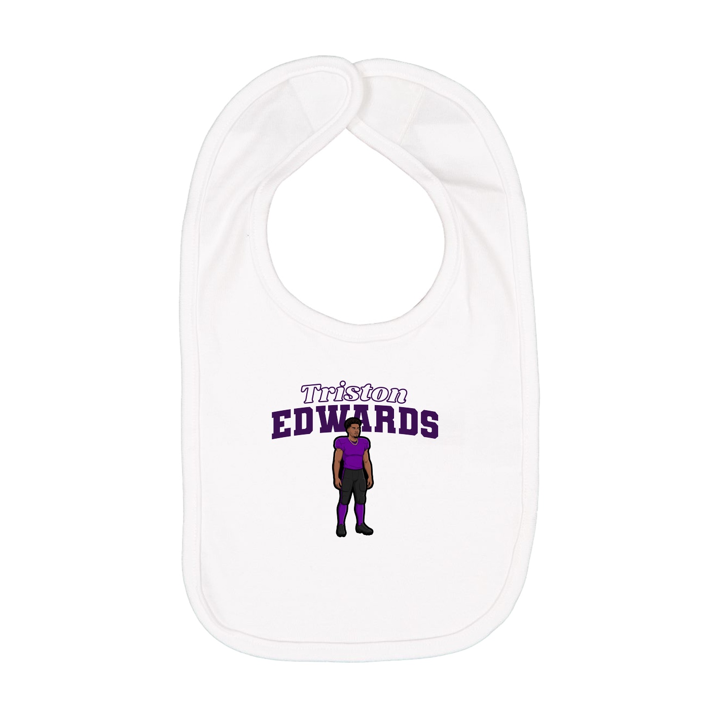 Infant Bib — Name Arch in White