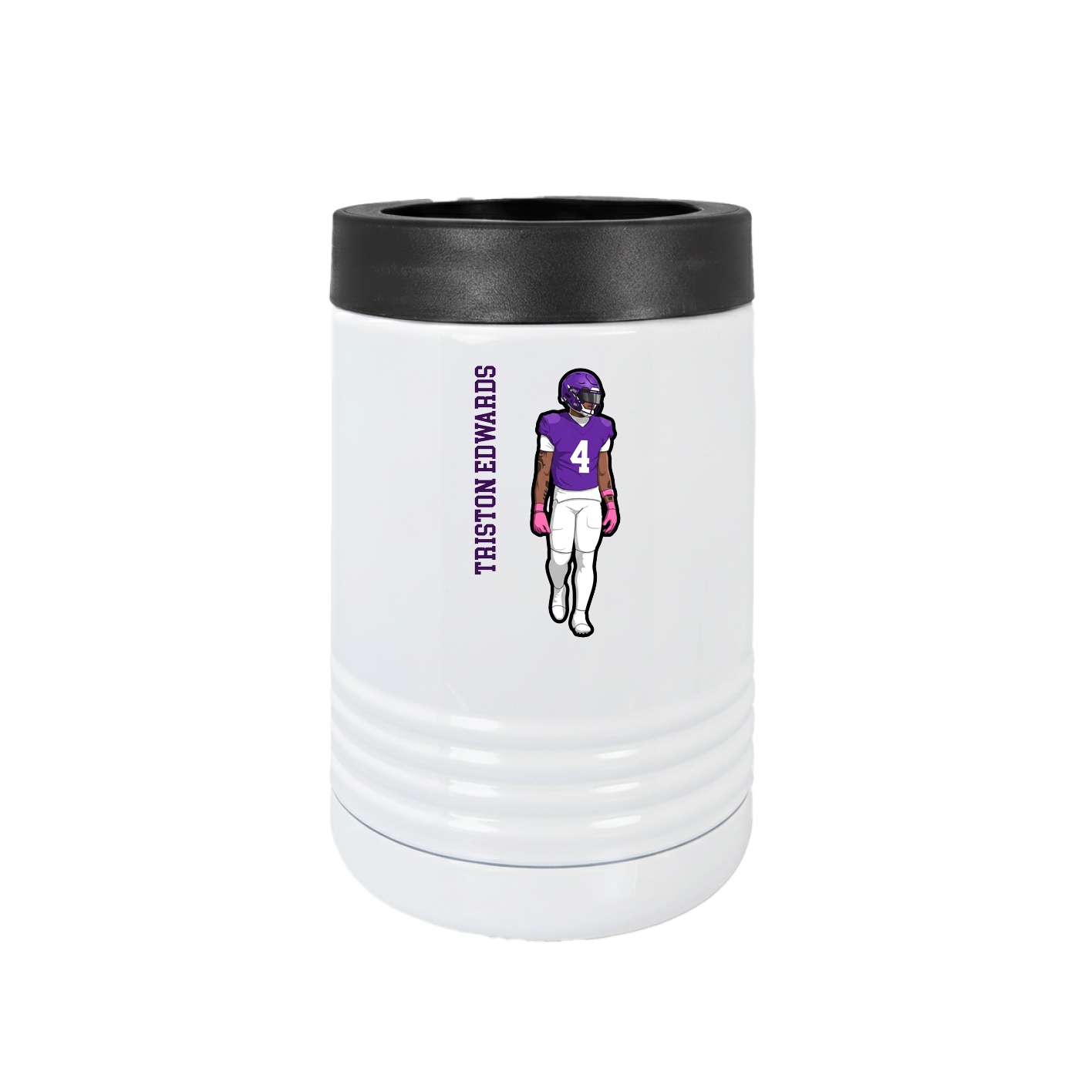 Beverage Holder — Name Vertical in White