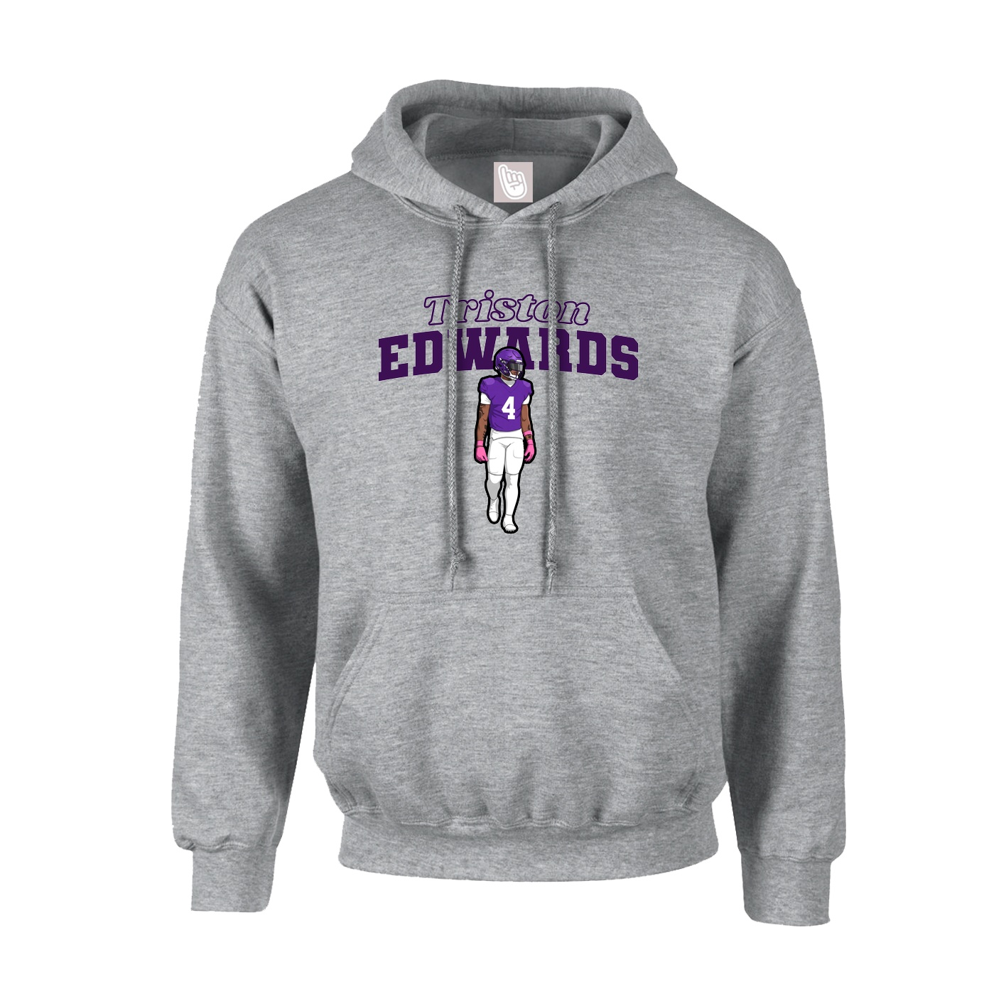 Hoodie — Name Arch in Grey
