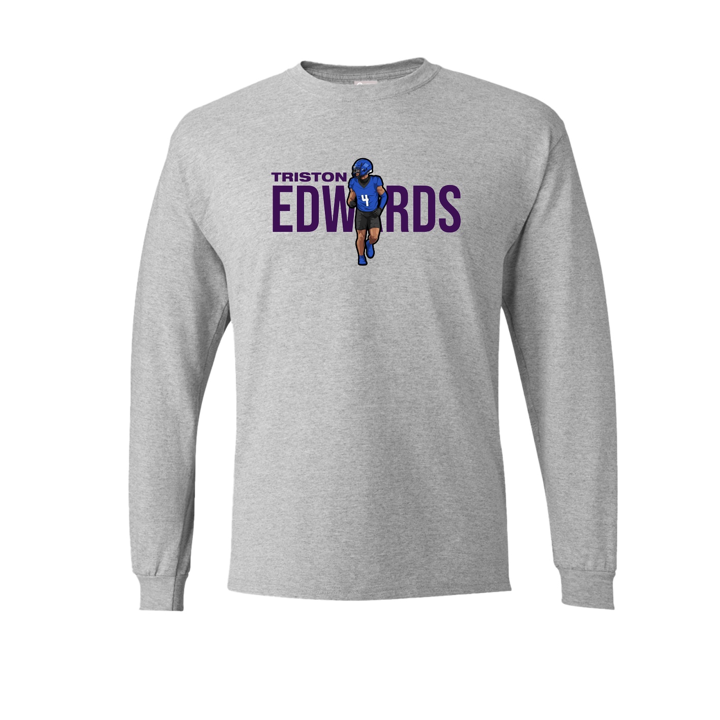 Long Sleeve Tee — Player Name in Grey