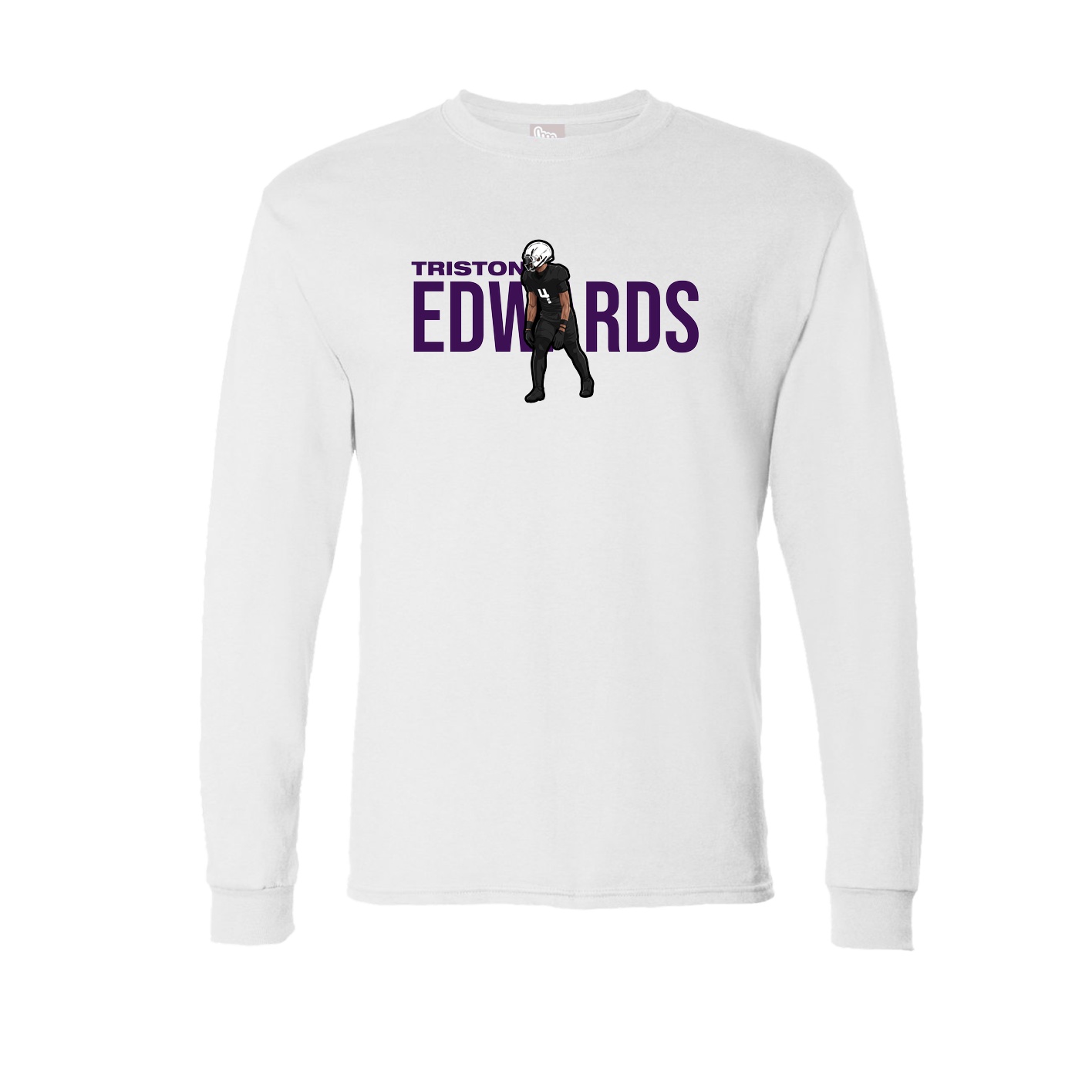 Long Sleeve Tee — Player Name in White