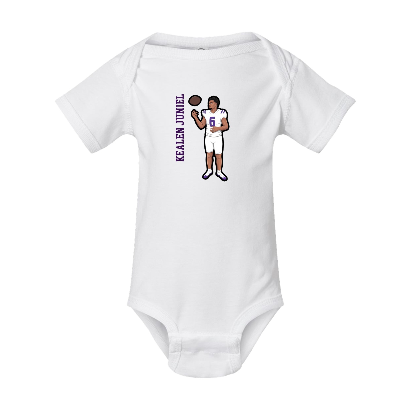 Baby Onesie — Name Vertical in White