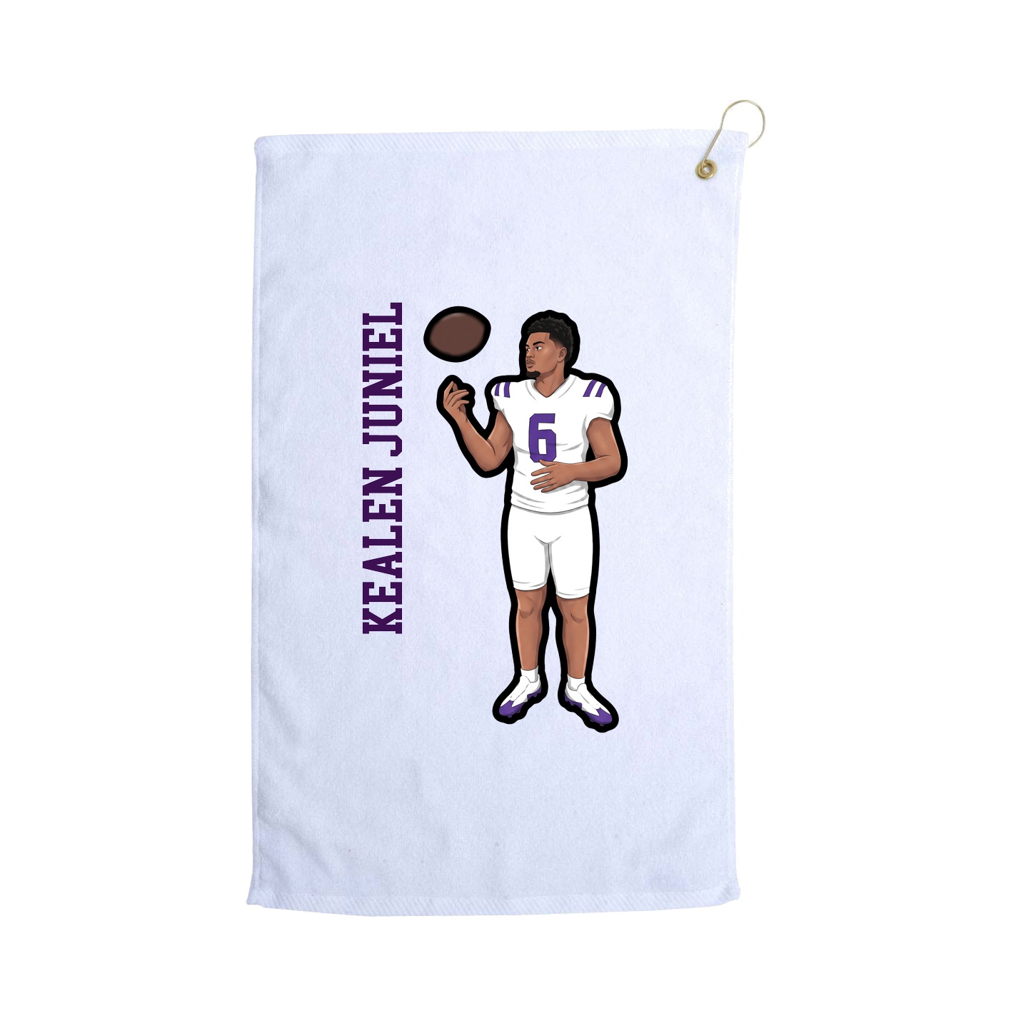 Golf Towel — Name Vertical in White