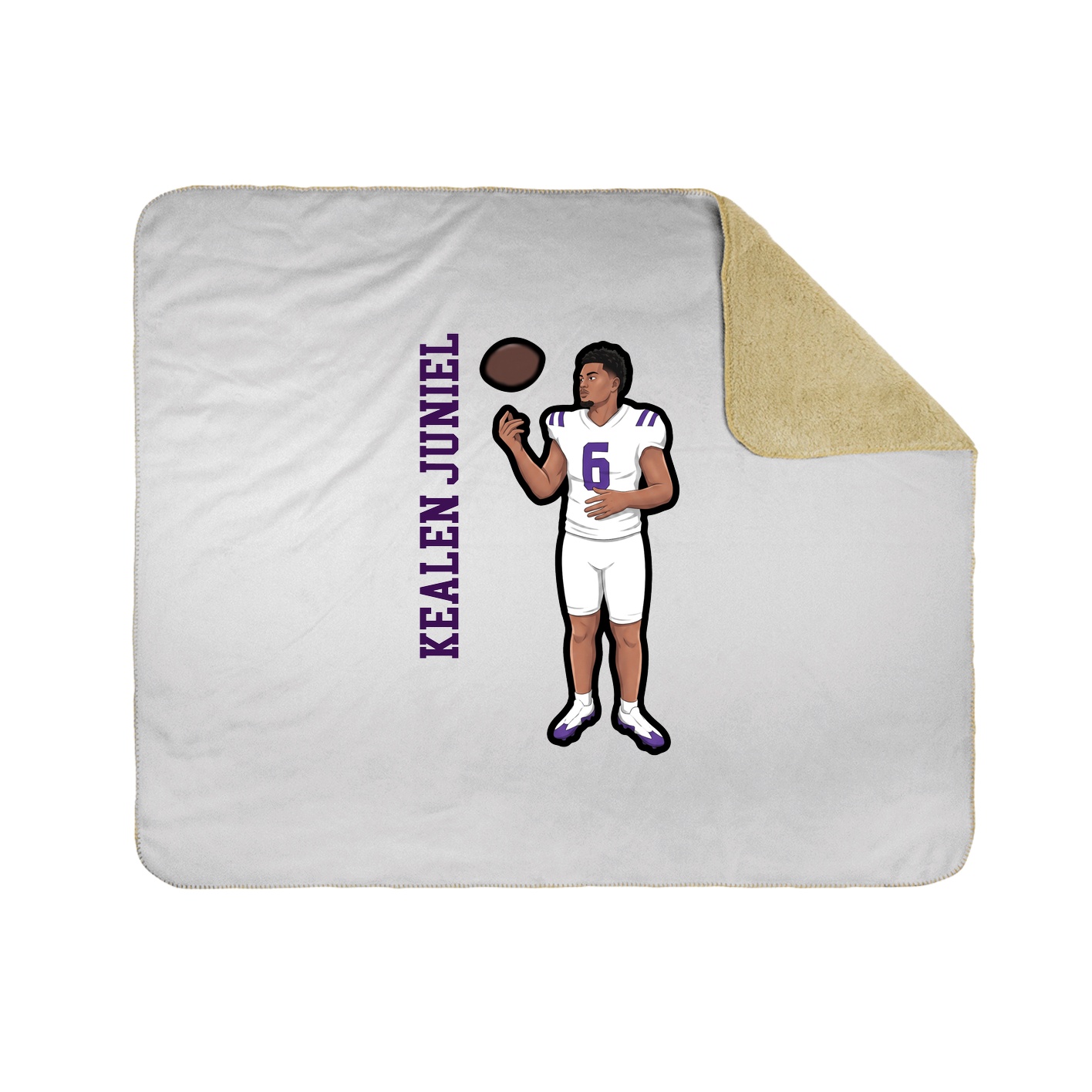 Throw Blanket — Name Vertical in White