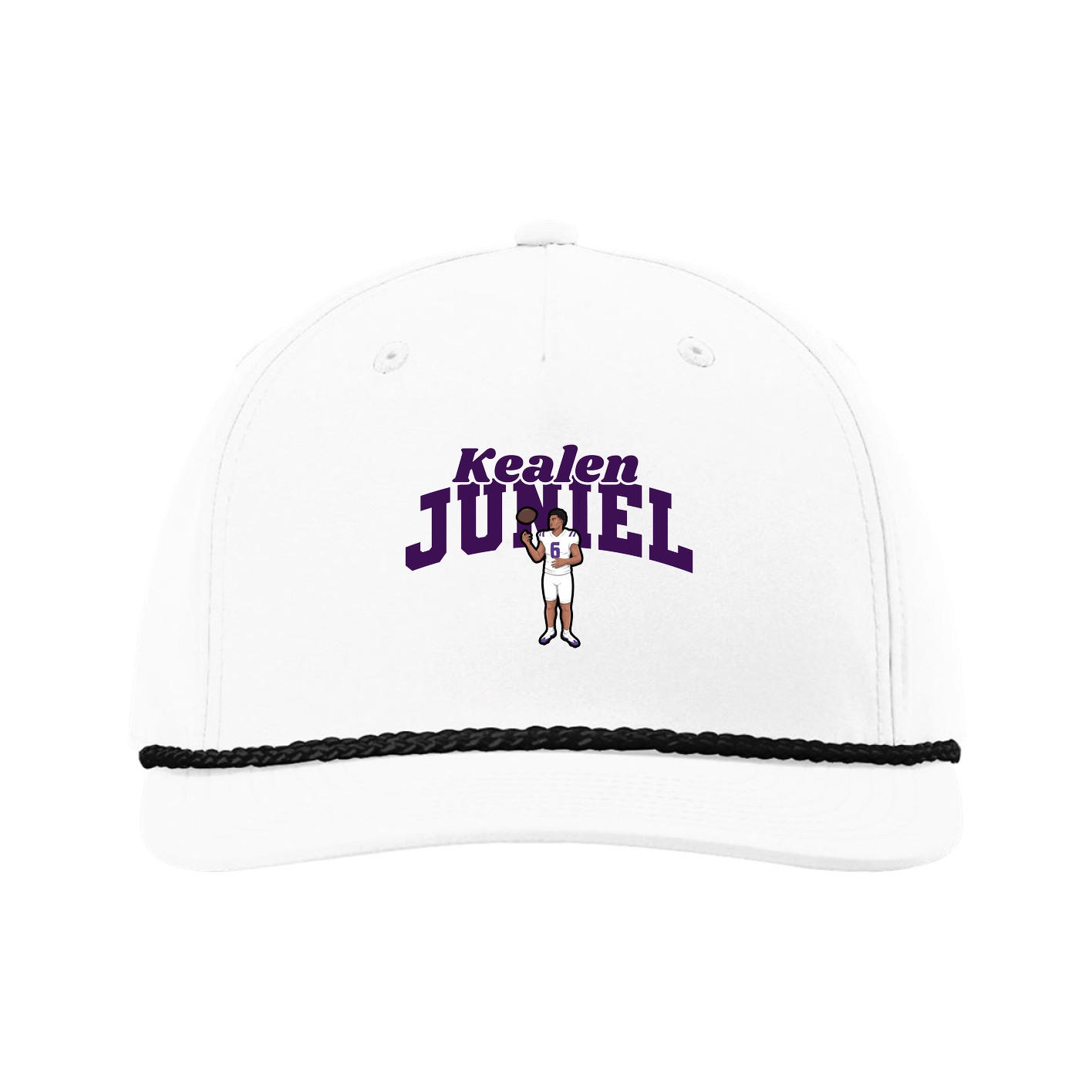 Five-Panel Classic Rope Cap — Signature Arch in White