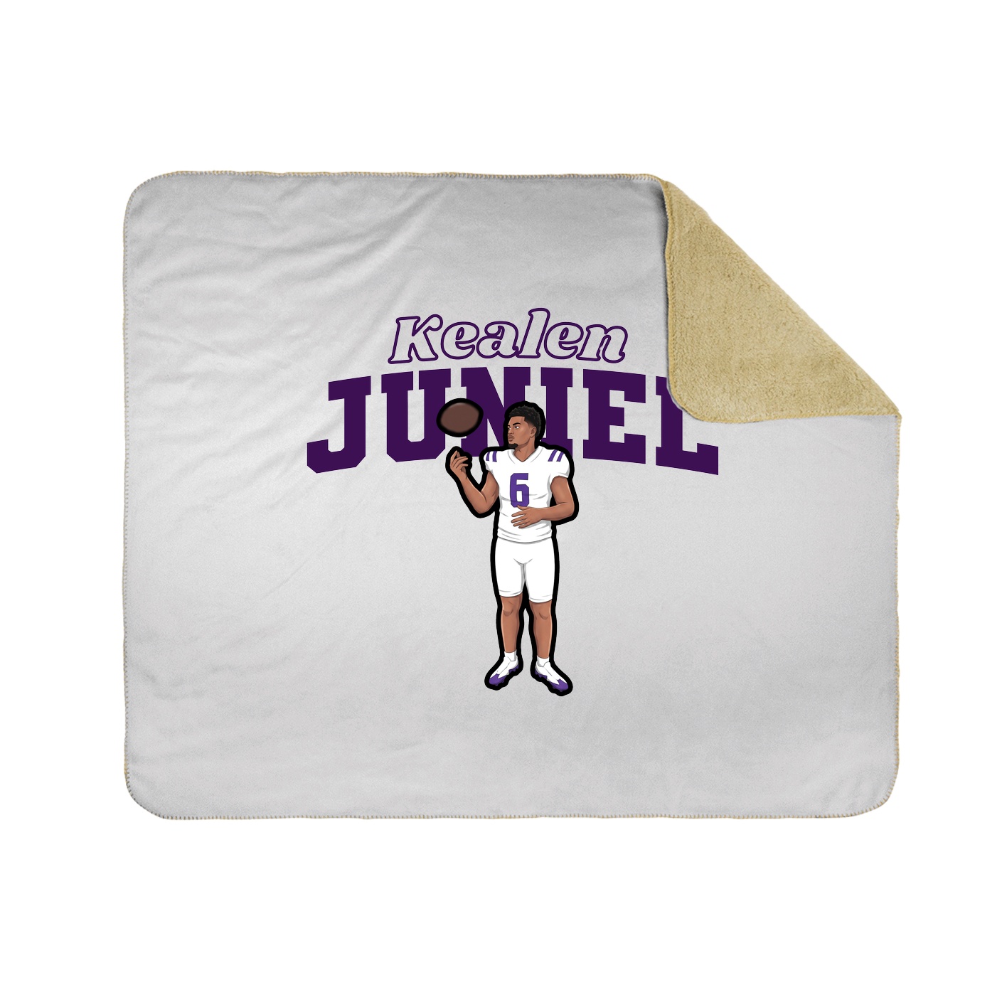 Throw Blanket — Name Arch in White