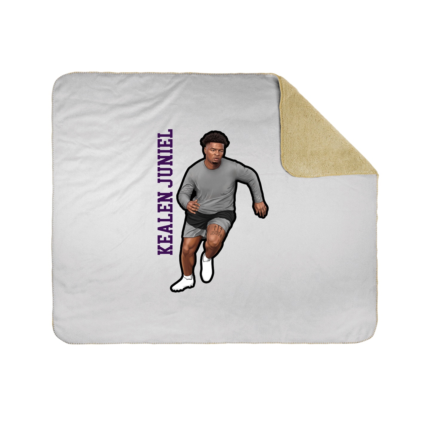 Throw Blanket — Name Vertical in White